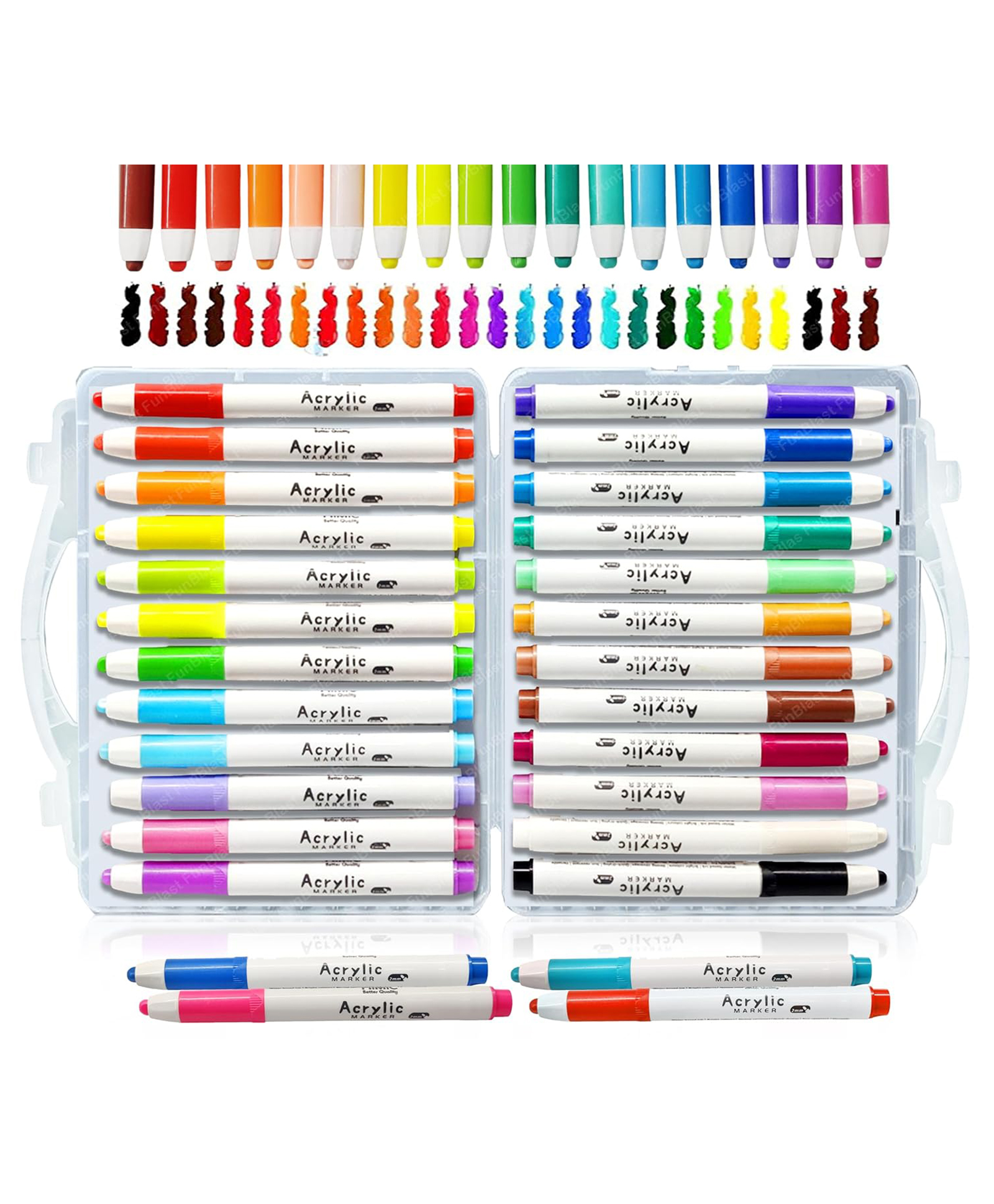 FunBlast Permanent Acrylic Color Marker for Art & Craft  24 Pcs Multicolor-picture-24