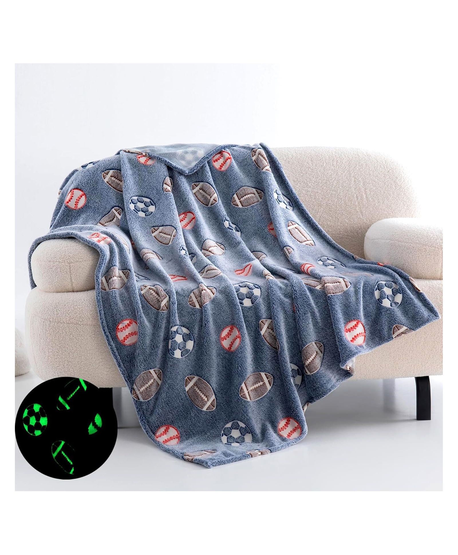 FunBlast Glow in The Dark Cute Blanket for Kids - Multicolor-picture-20