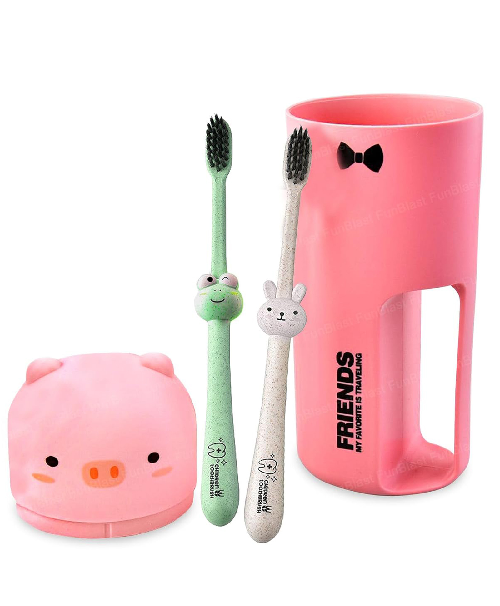 FunBlast Animal Cartoon Design Toothbrush with Portable Box for Kids  2 Pcs Toothbrush-image-19