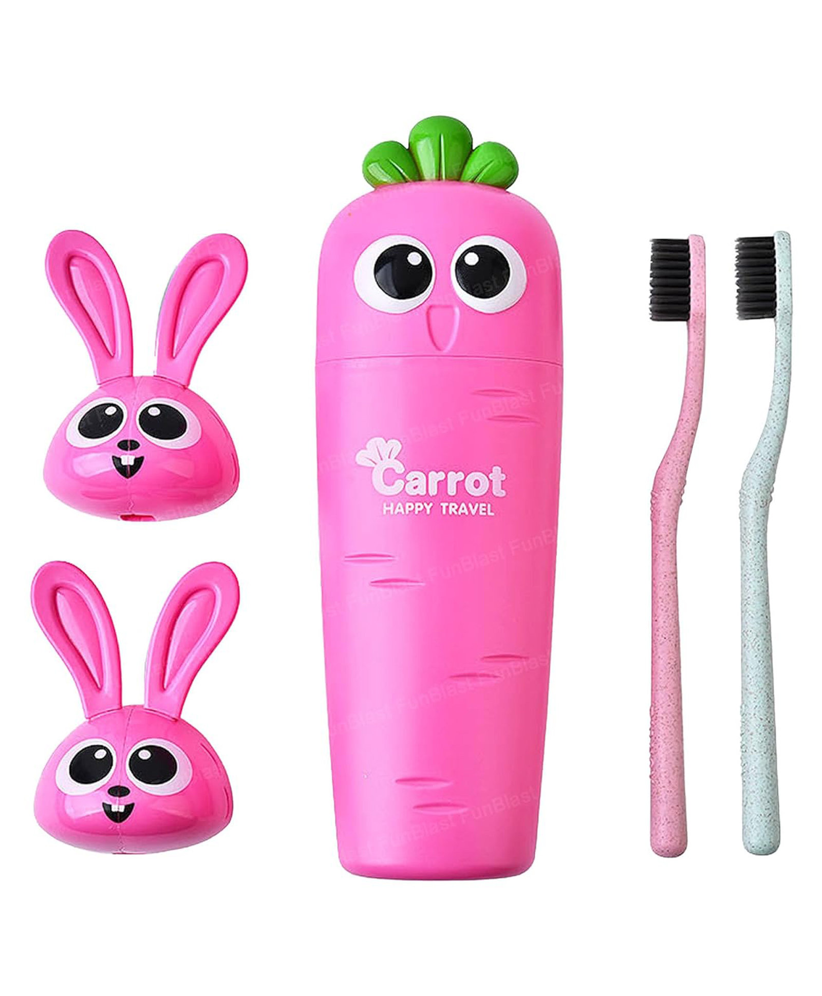 FunBlast Carrot Design Toothbrush with Portable Box & Toothbrush Holder for Kids  2 Pcs-image-13