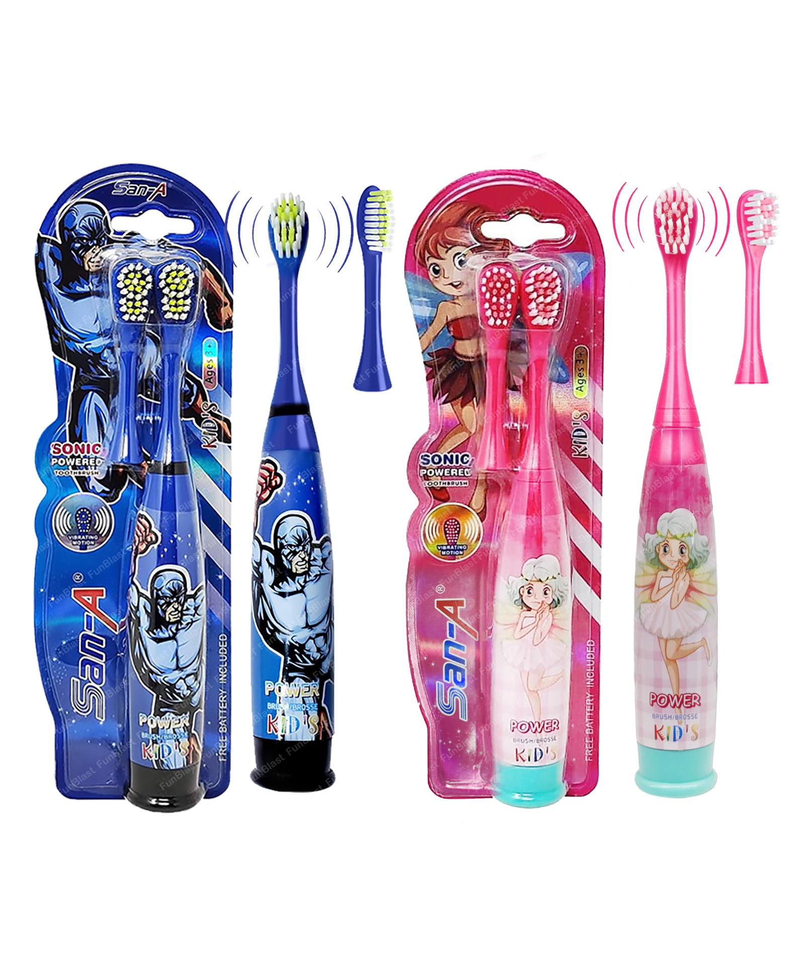 FunBlast Cartoon Theme Electric Toothbrushes for Kids  Pack of 2 Multicolor-image-32