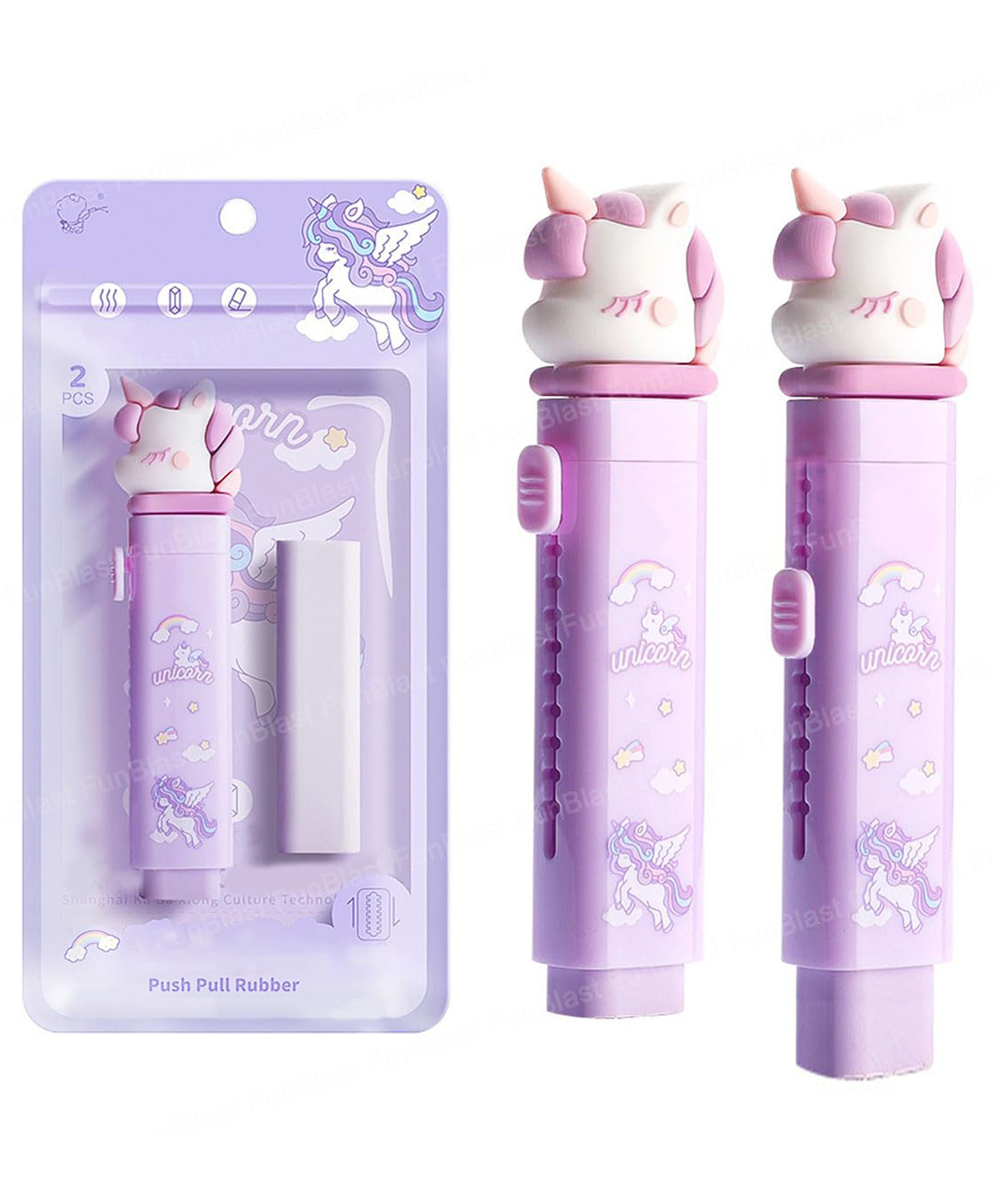 FunBlast Unicorn Cutter Shaped Eraser for Kids  Pack of 2-picture-29
