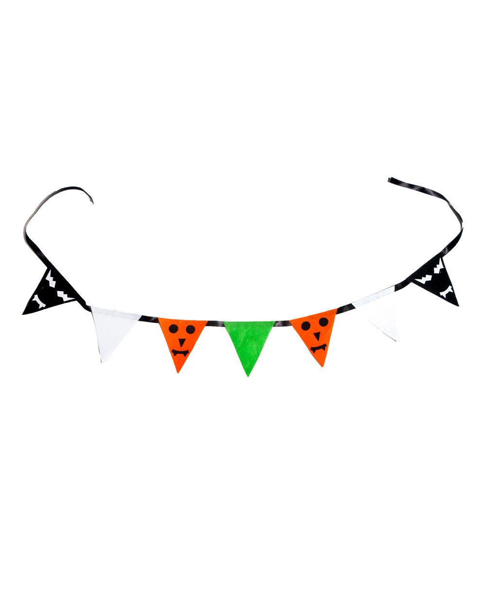 Li'll Pumpkins Halloween Scary Triangle Bunting - Orange & Black