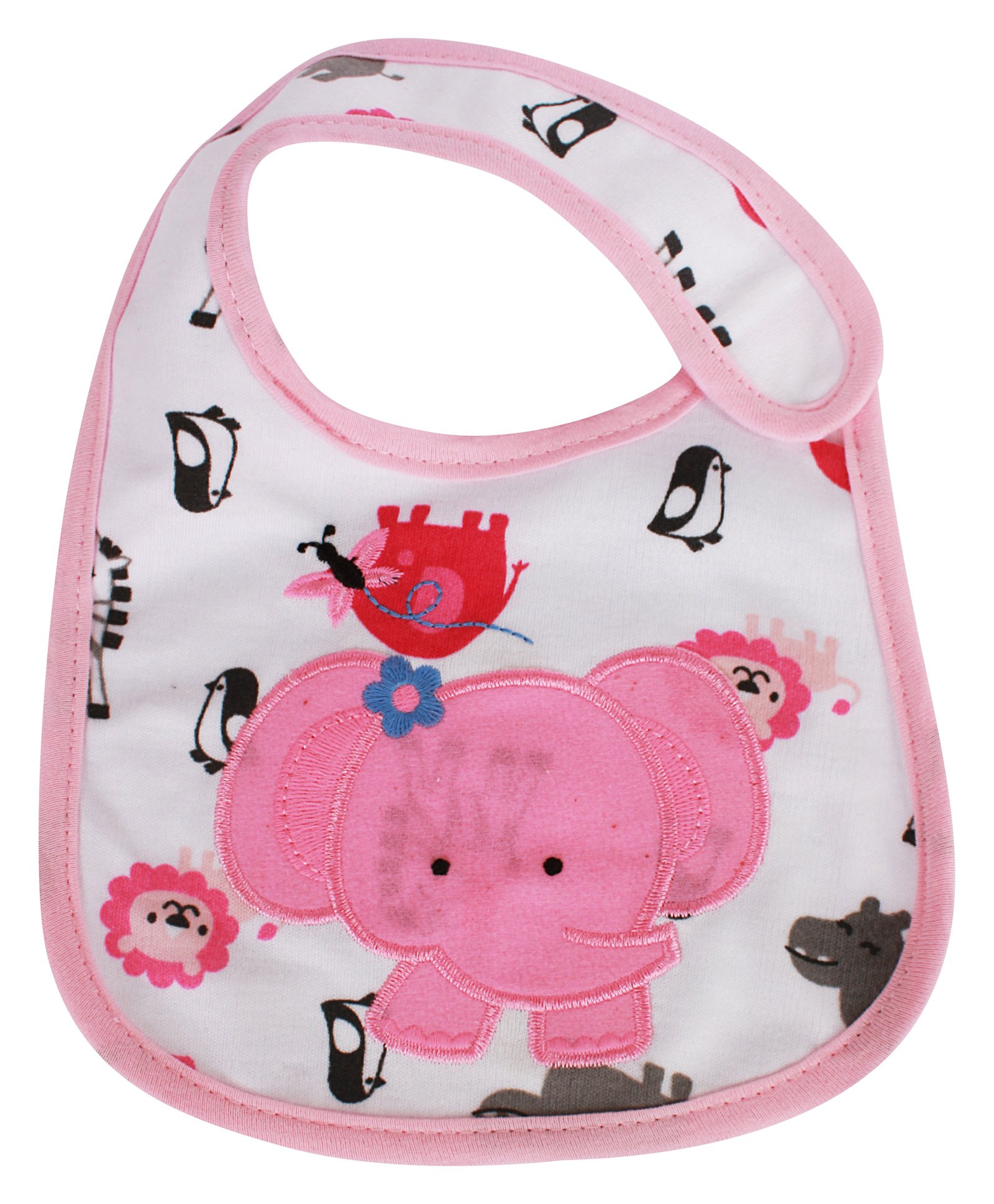 Babies Bloom Waterproof Saliva Bib Elephant Patch - Pink-image-12
