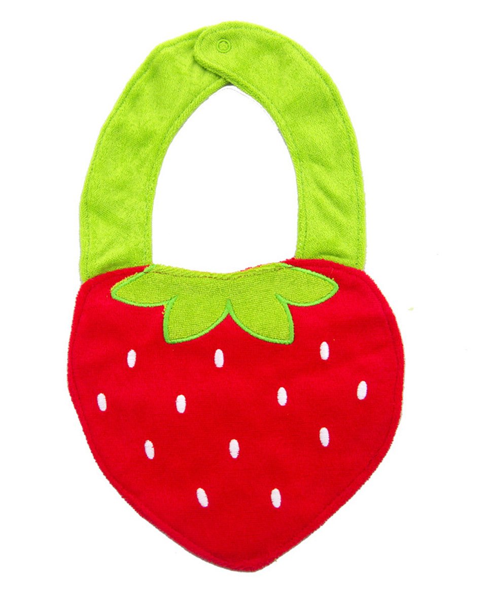Babies Bloom Strawberry Shape Waterproof Bib - Red-image-7