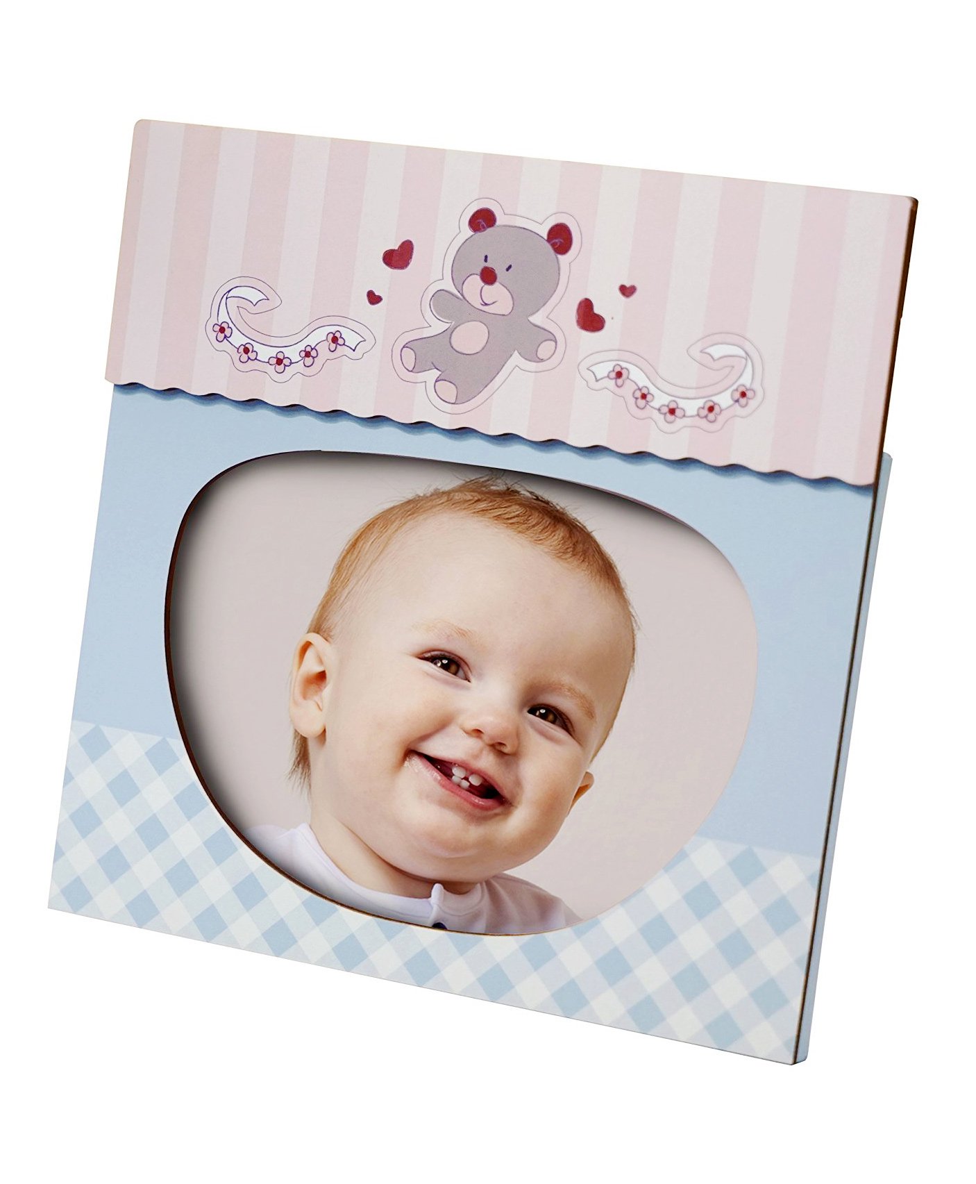 Babies Bloom Teddy Print Photo Frame - Blue Pink-image-32