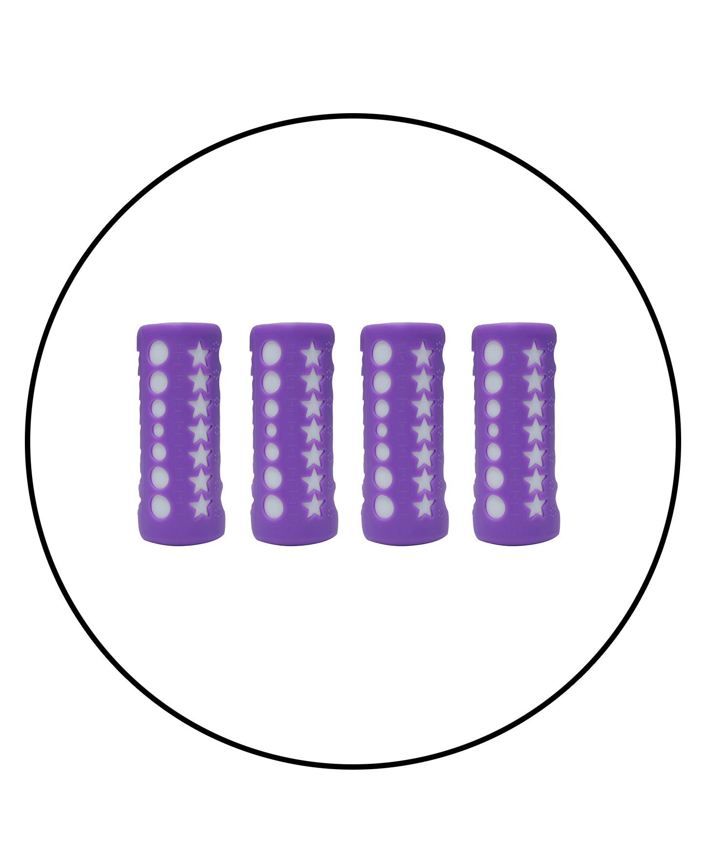 Safe-O-Kid 4 Baby Feeding Bottle Covers / Sleeves - Up to 240 ml, Silicone Material, Purple - Pack of 4-picture-40