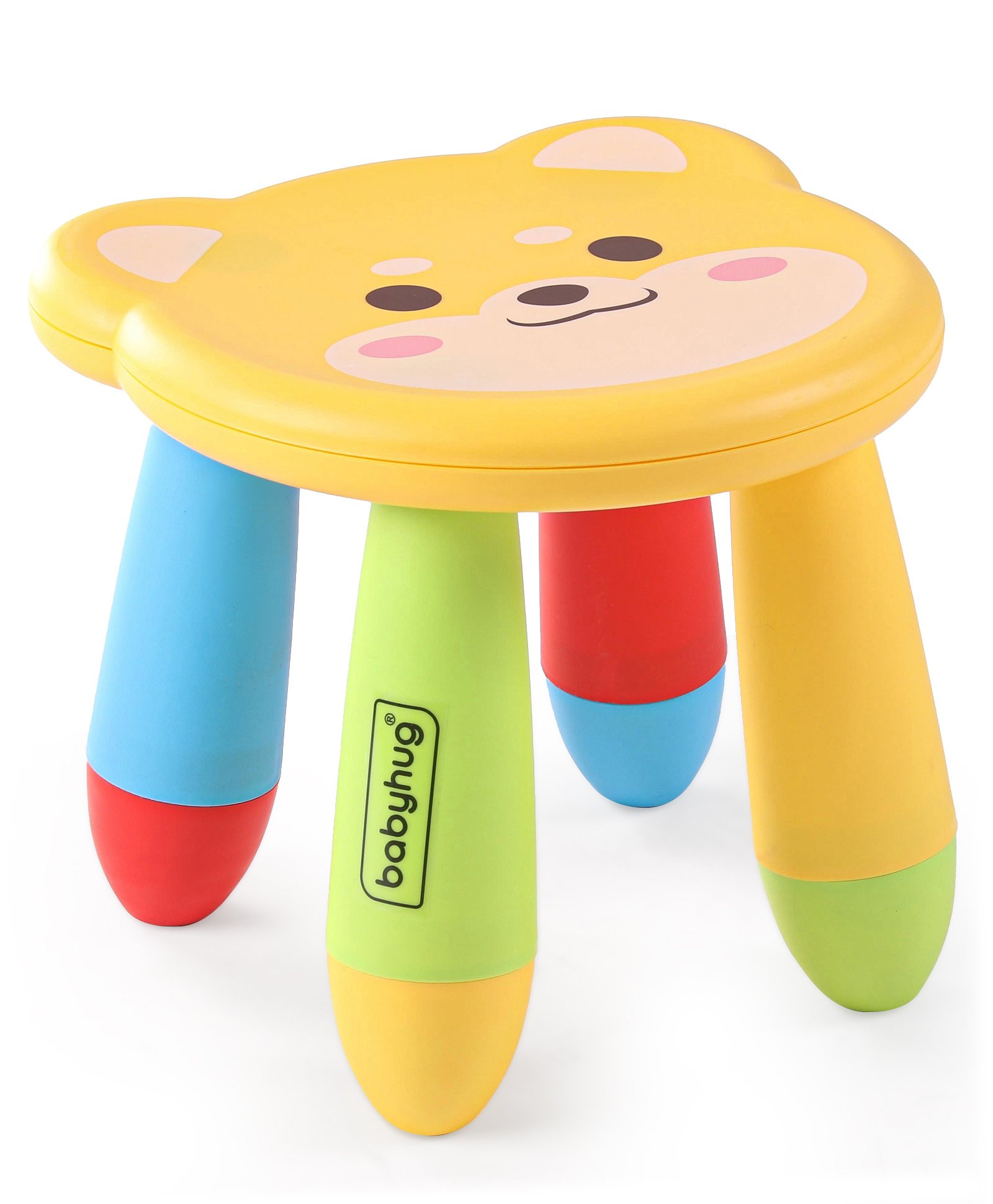 Babyhug Light Weight Multipurpose Kids Teddy Shape Stool with Removable Legs - Multicolor-picture-28