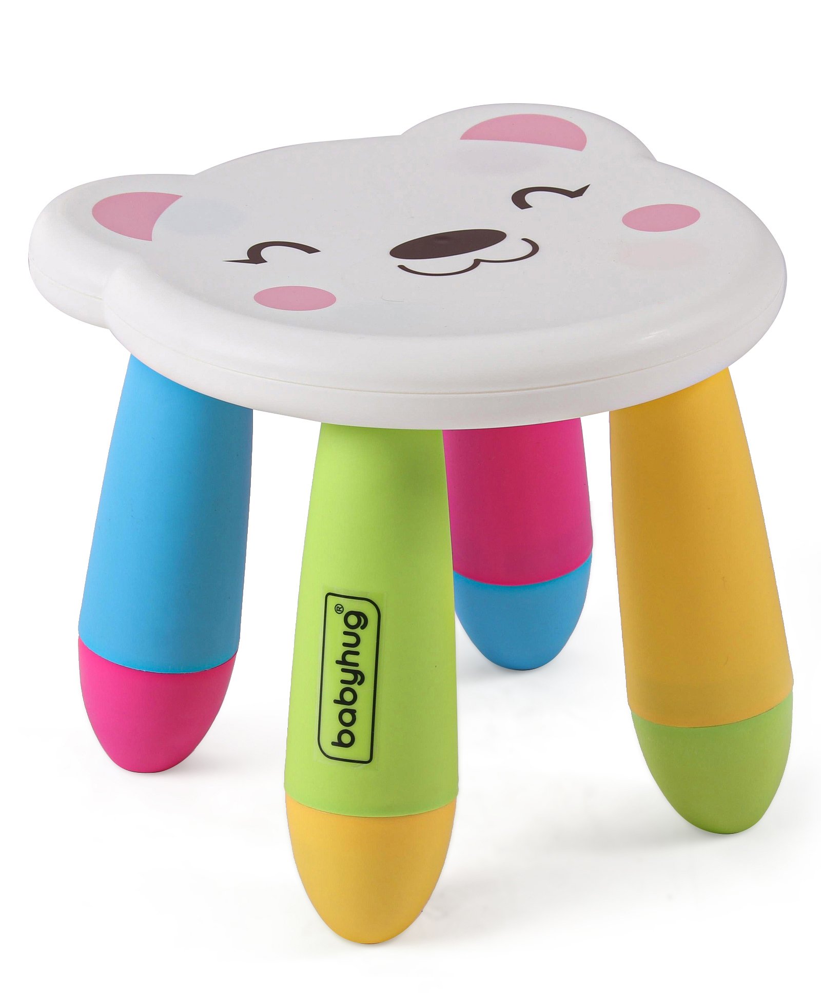 Babyhug Light Weight Multipurpose Kids Teddy Shape Stool with Removable Legs - Multicolor-picture-25