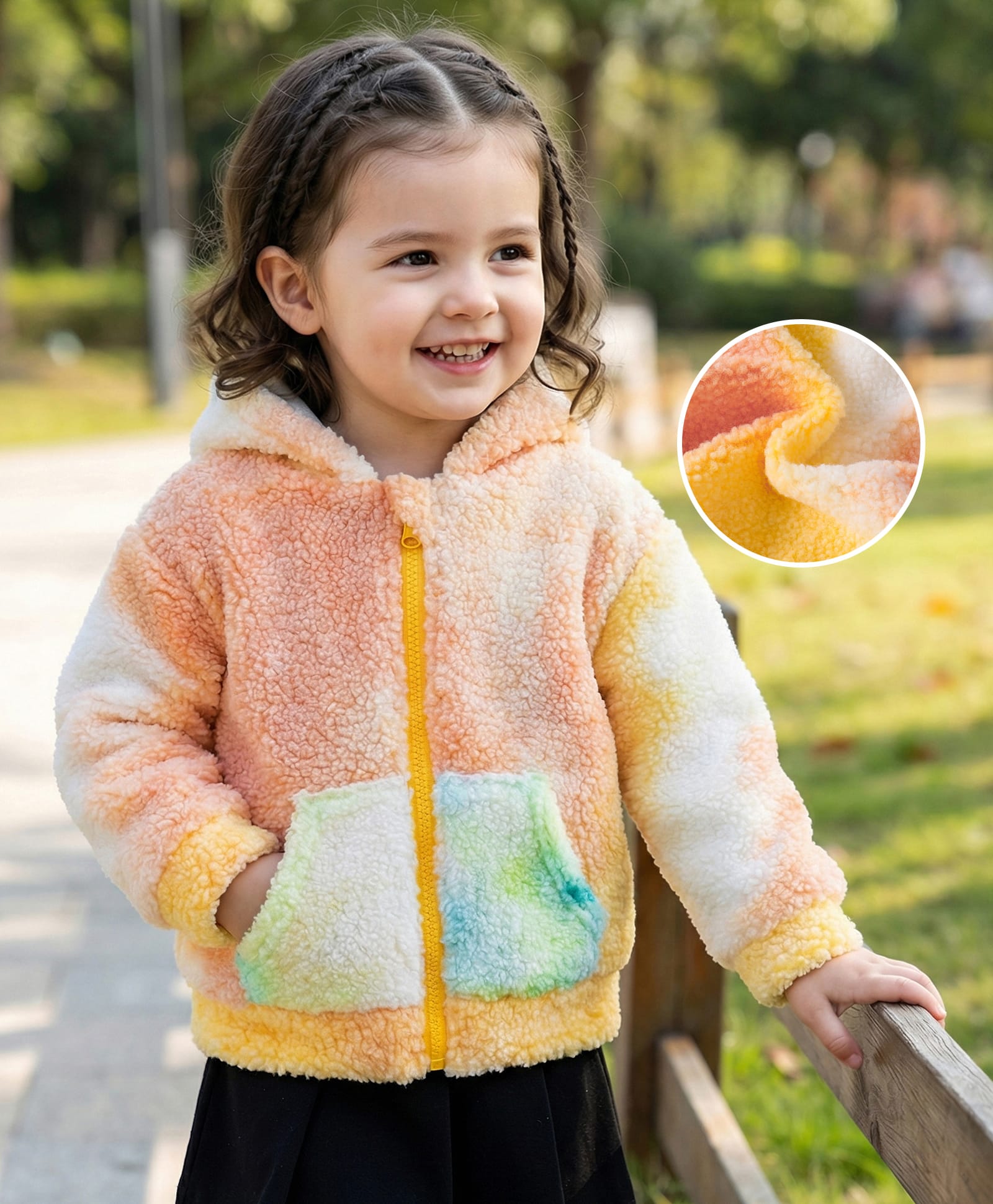 Kookie Kids Full Sleeves Hoodie with Kangaroo Pockets - Yellow-image-6