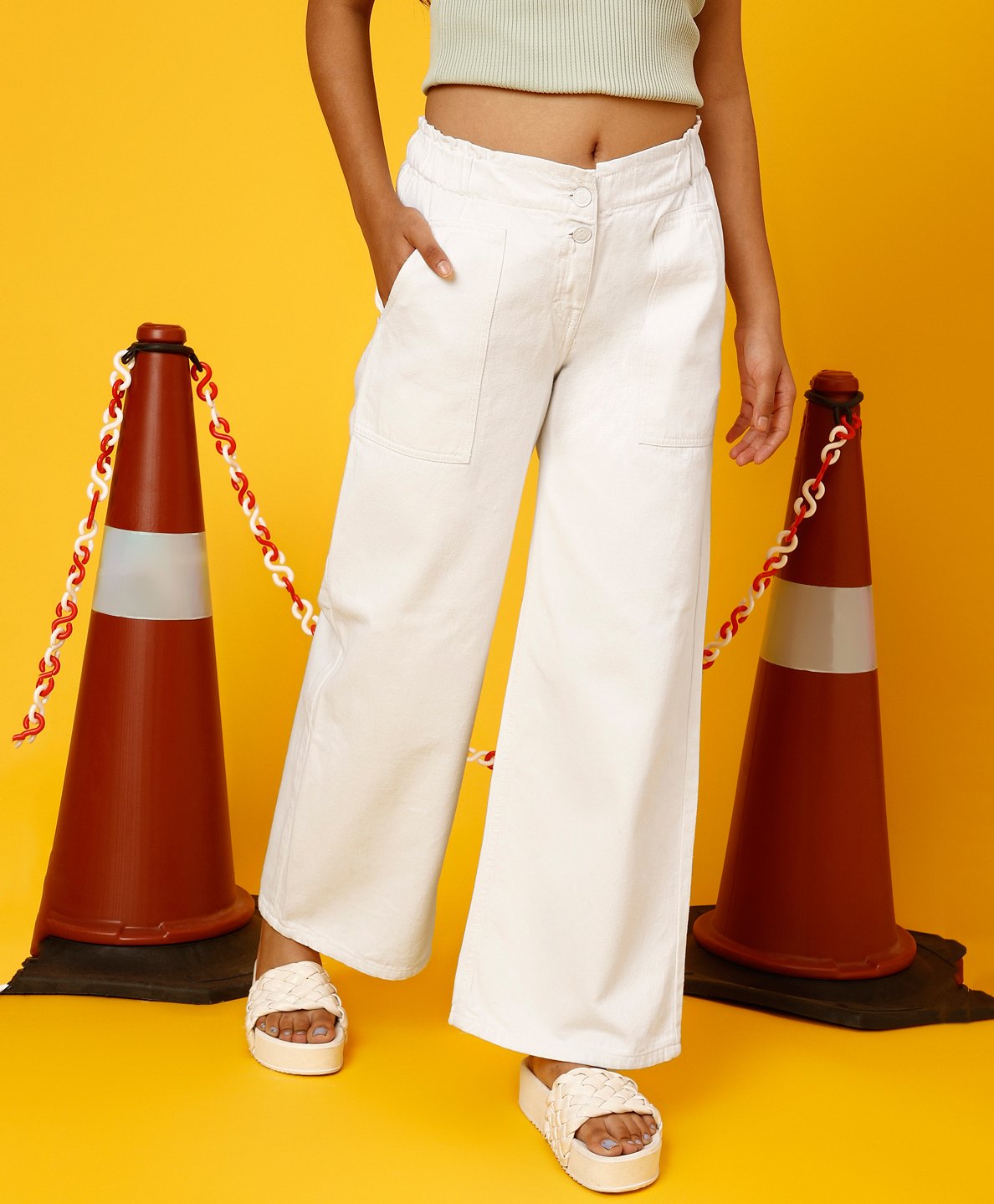 Tales & Stories Solid Culottes - White-picture-27
