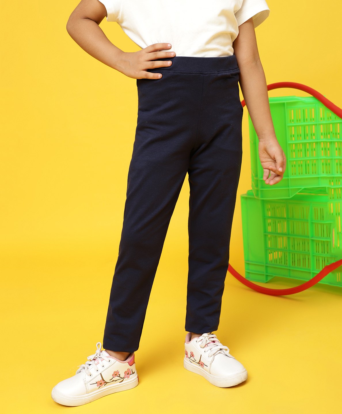 Tales & Stories Cotton Solid Leggings - Navy Blue-picture-21