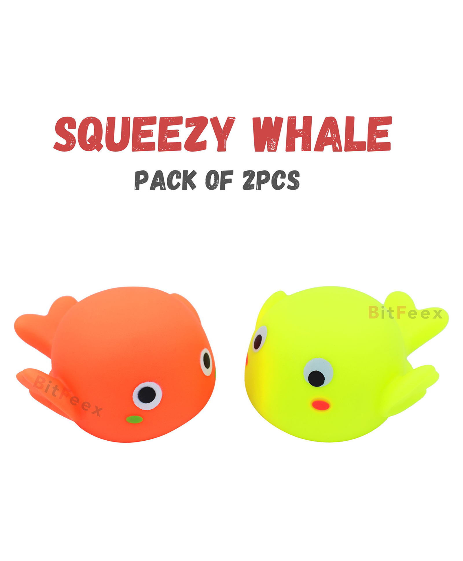 BitFeex Squeezy Whale Squeeze Noise Good As Bath Toys Chu Chu Funny Toy (Color may vary, Pack of 2 pcs)-image-14