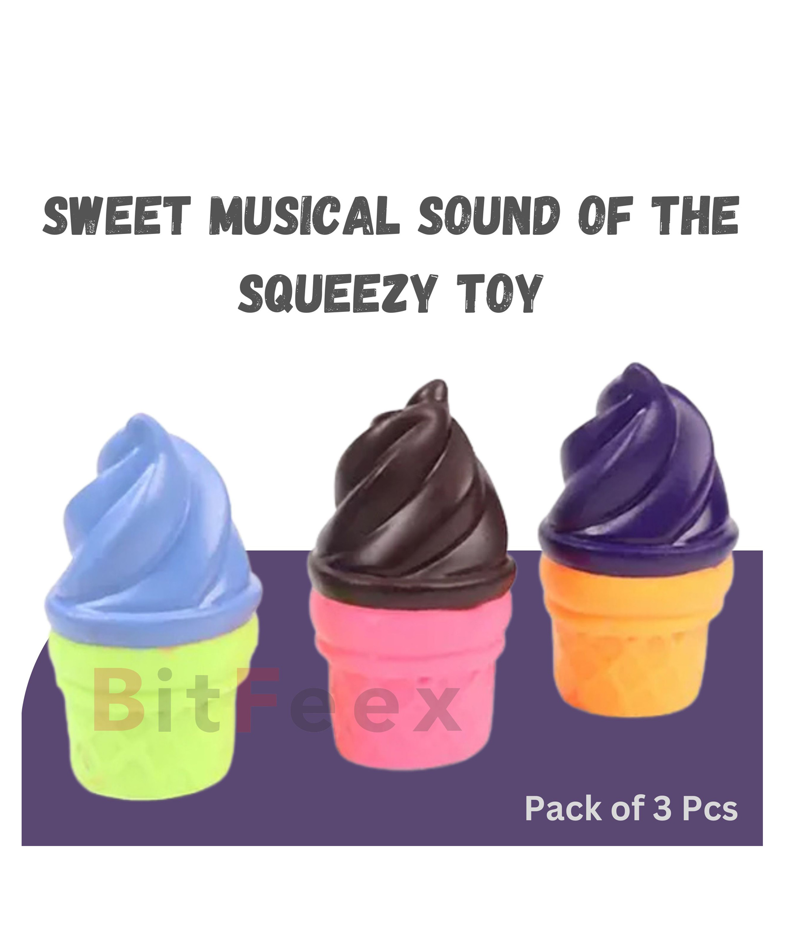 BitFeex Squeezy Cup Cake Squeezy Noise Good As Bath Toys Chu Chu Funny Toy (Color may vary, Pack of 3 pcs)-image-45