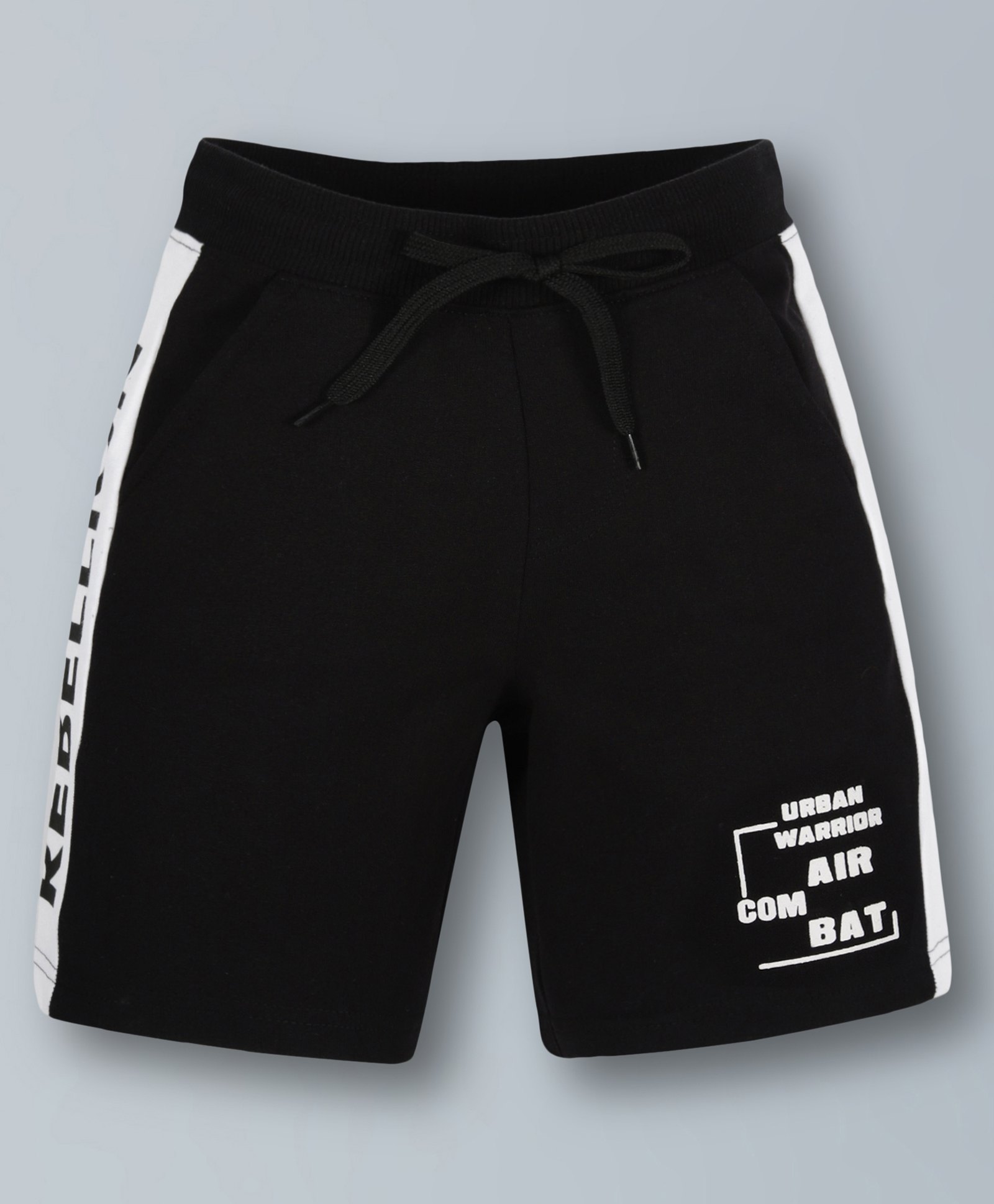 Plum Tree Side Taped Shorts - Black-image-35