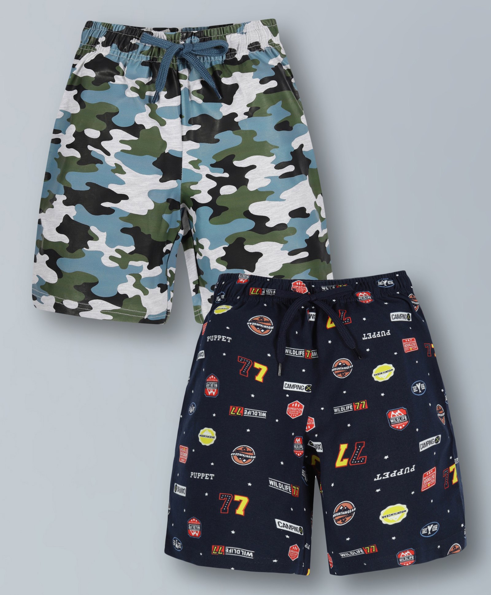 Plum Tree Pack Of 2 Camoflague Printed Shorts - Navy Blue-picture-25