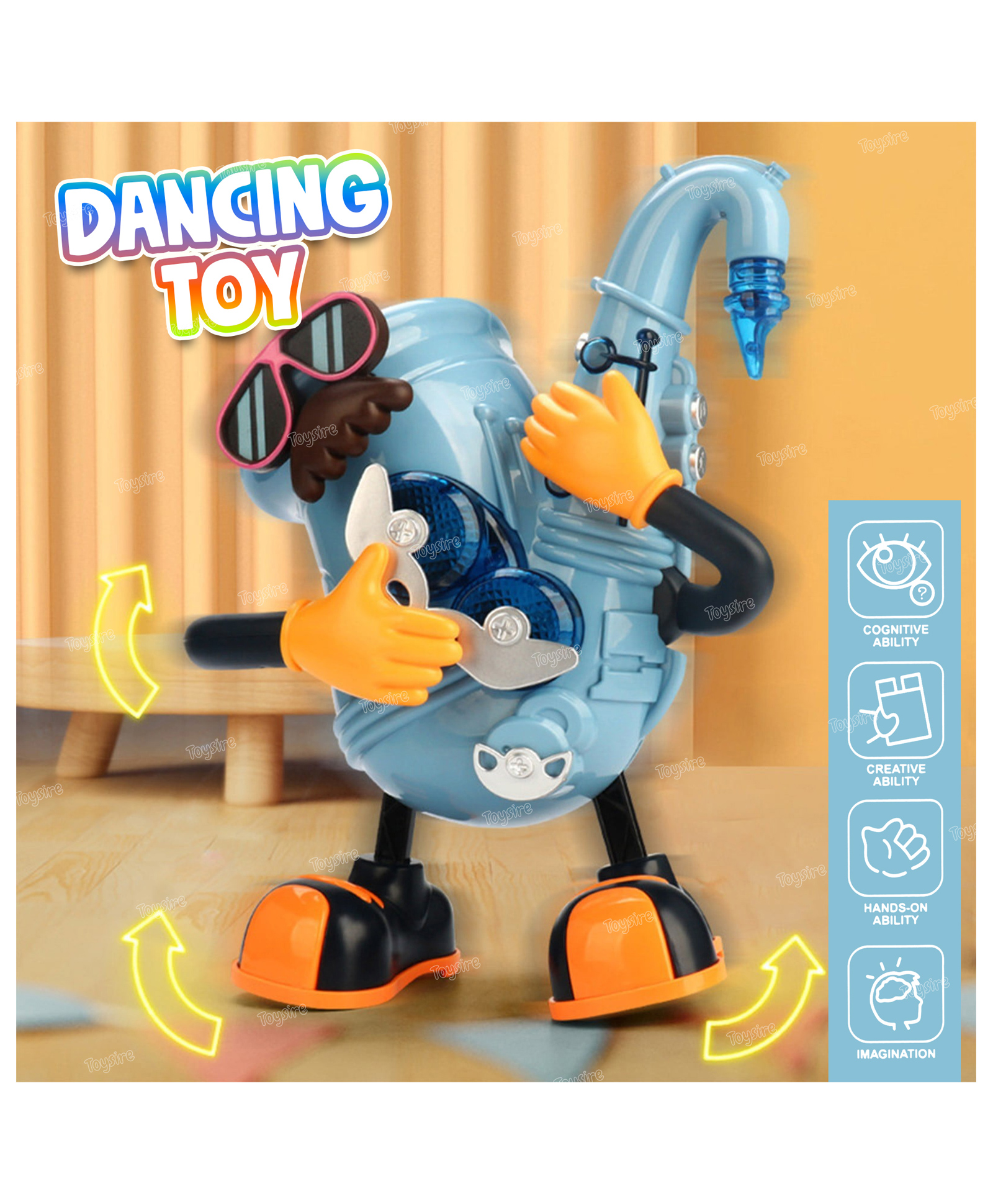 Toysire Electric Dancing Robot, Toys Music Lights Rocking Saxophone Guitar Dancing Robot-image-29