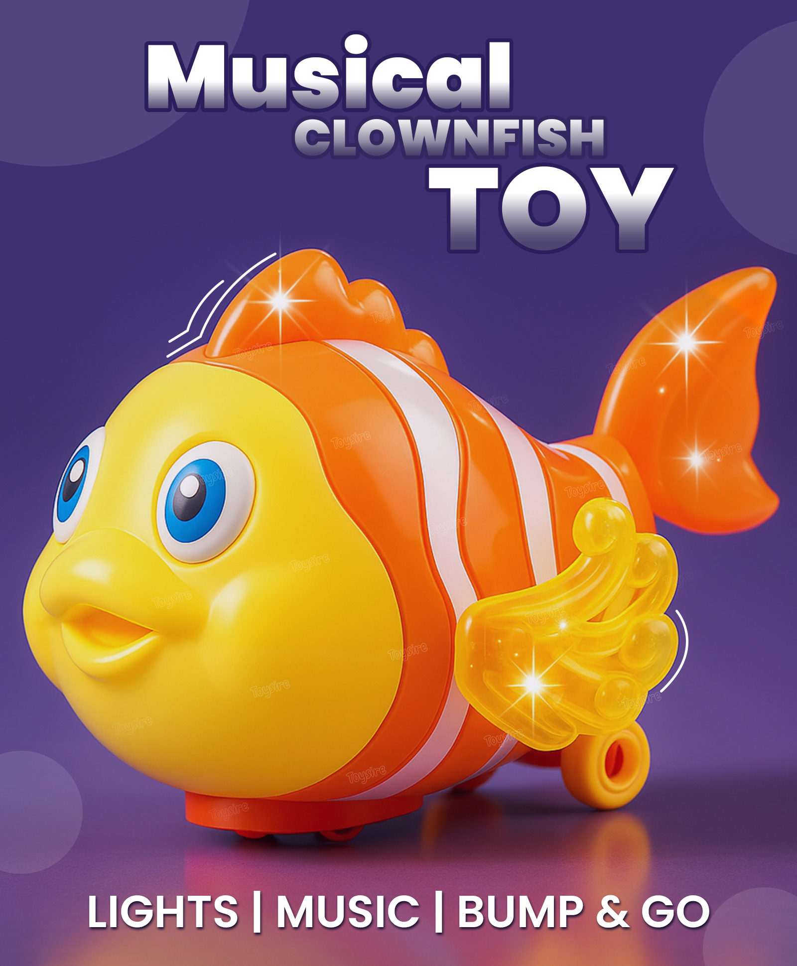 Toysire Musical Clownfish Toy for Kids Animal Toy for Babies with Flashing Lights and Realistic Sounds Toys-image-20