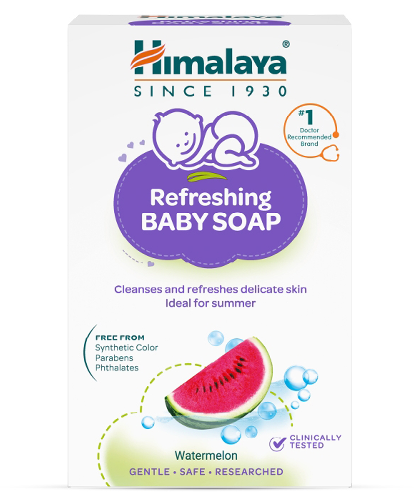 himalaya babycare Himalaya Refreshing Baby Soap for Summers - 125g | Aquafresh Complex with Watermelon & Neem for Protection Against Sweat & Irritation | Free From Harsh Chemicals | #1 Doctor Recommended Brand-picture-24