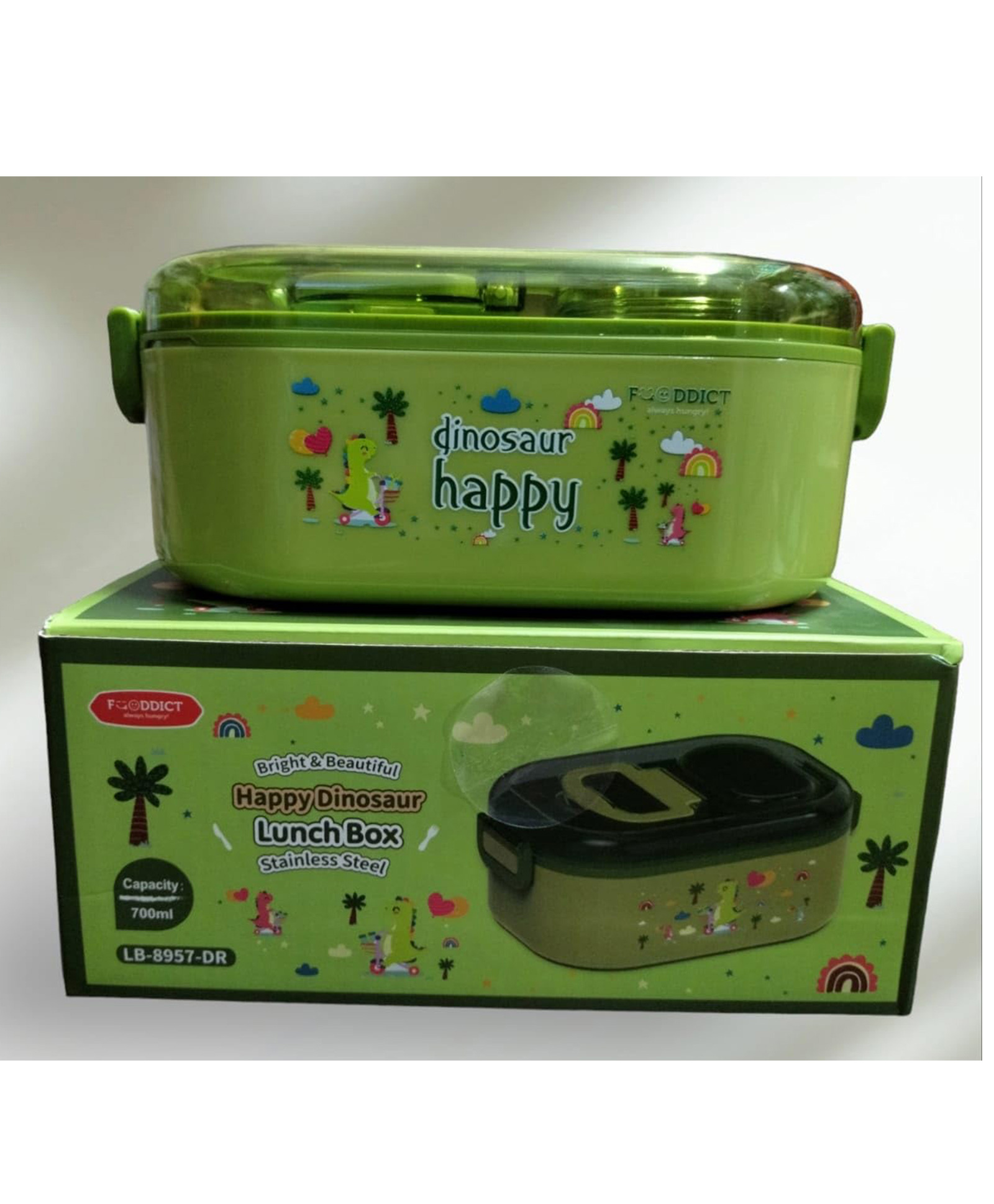AKN TOYS Animal Theme Lunch Box with Spoon Lunch Box Tiffin Box for School Air-Tight Lunch Box Insulated Lunch Box-700 ml - Pack of 1 Color May Vary-picture-49