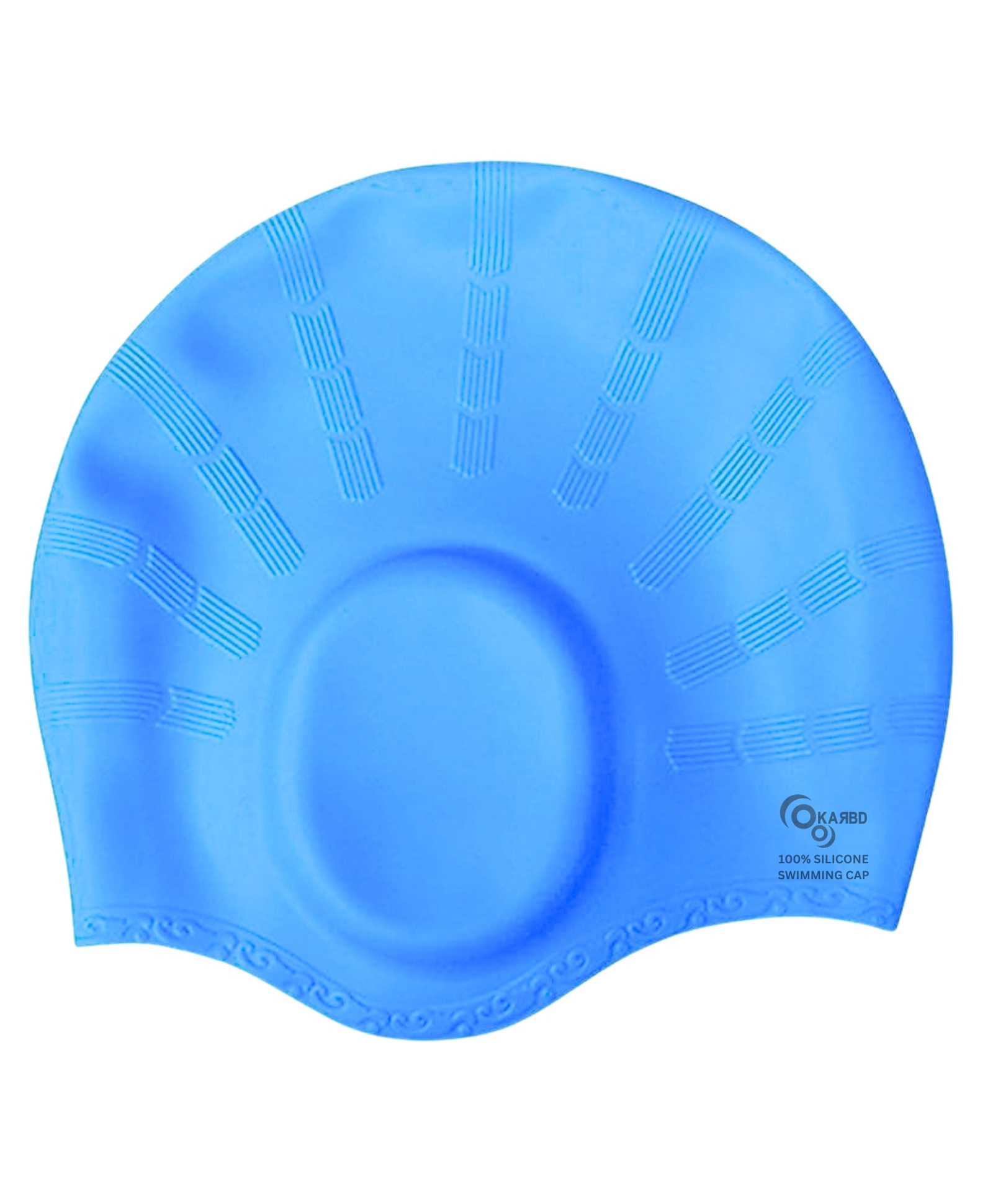 KARBD Ear Cover Hair Protection Silicone Swimming Cap Universal Size - Light Blue-picture-14