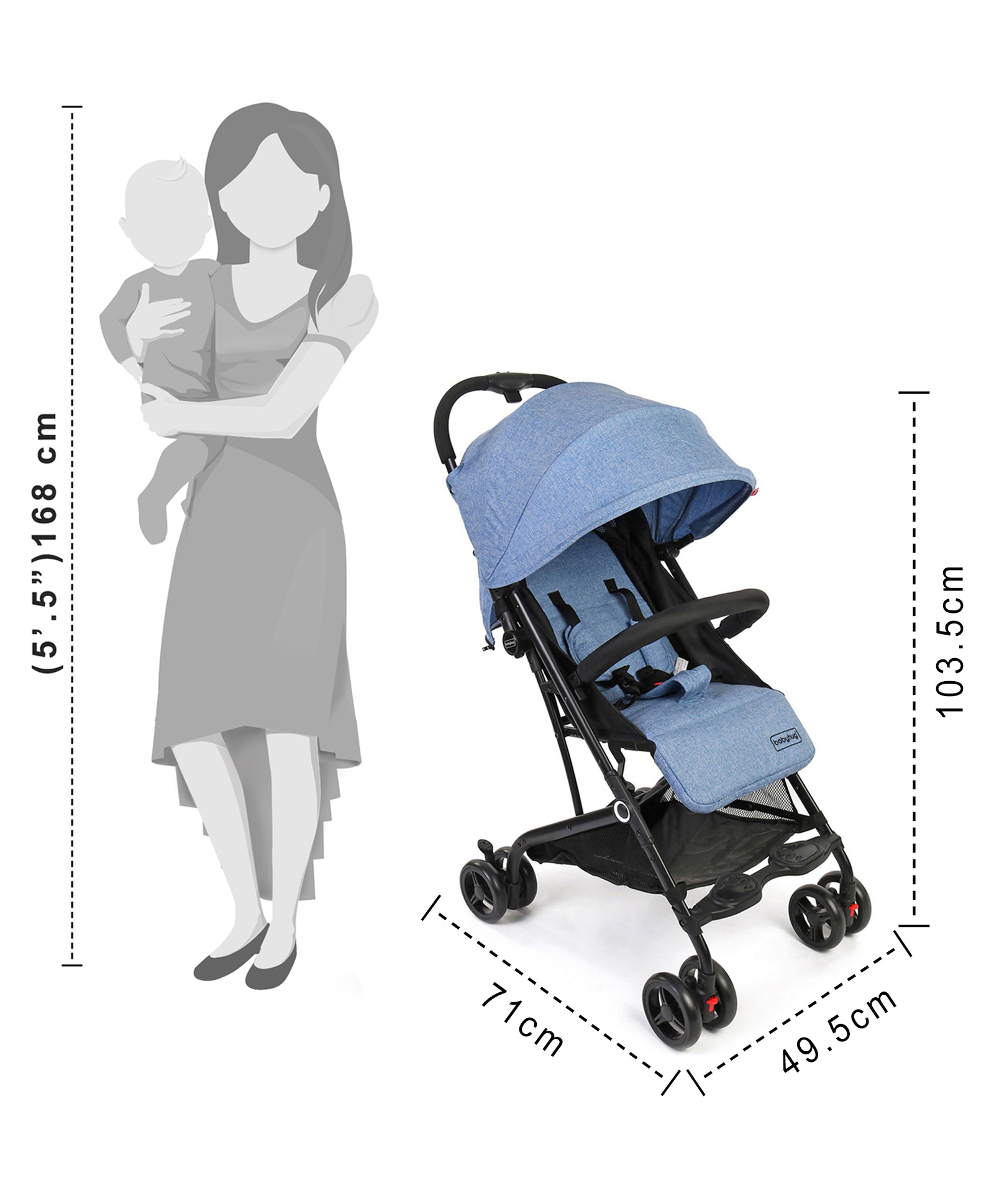 babyhug easy travel cabin stroller