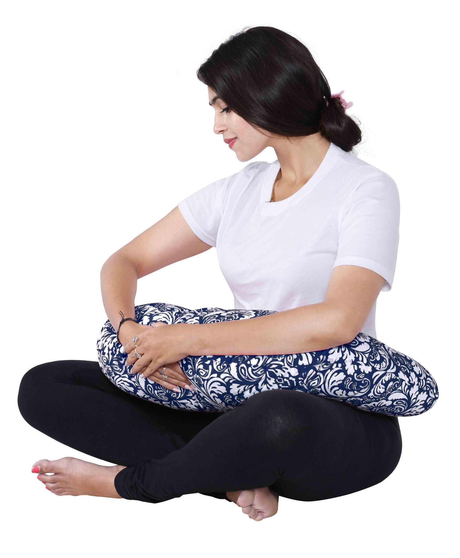 Lulamom Allergen Protected Soft Feeding Pillow Printed - Dark Blue-image-3