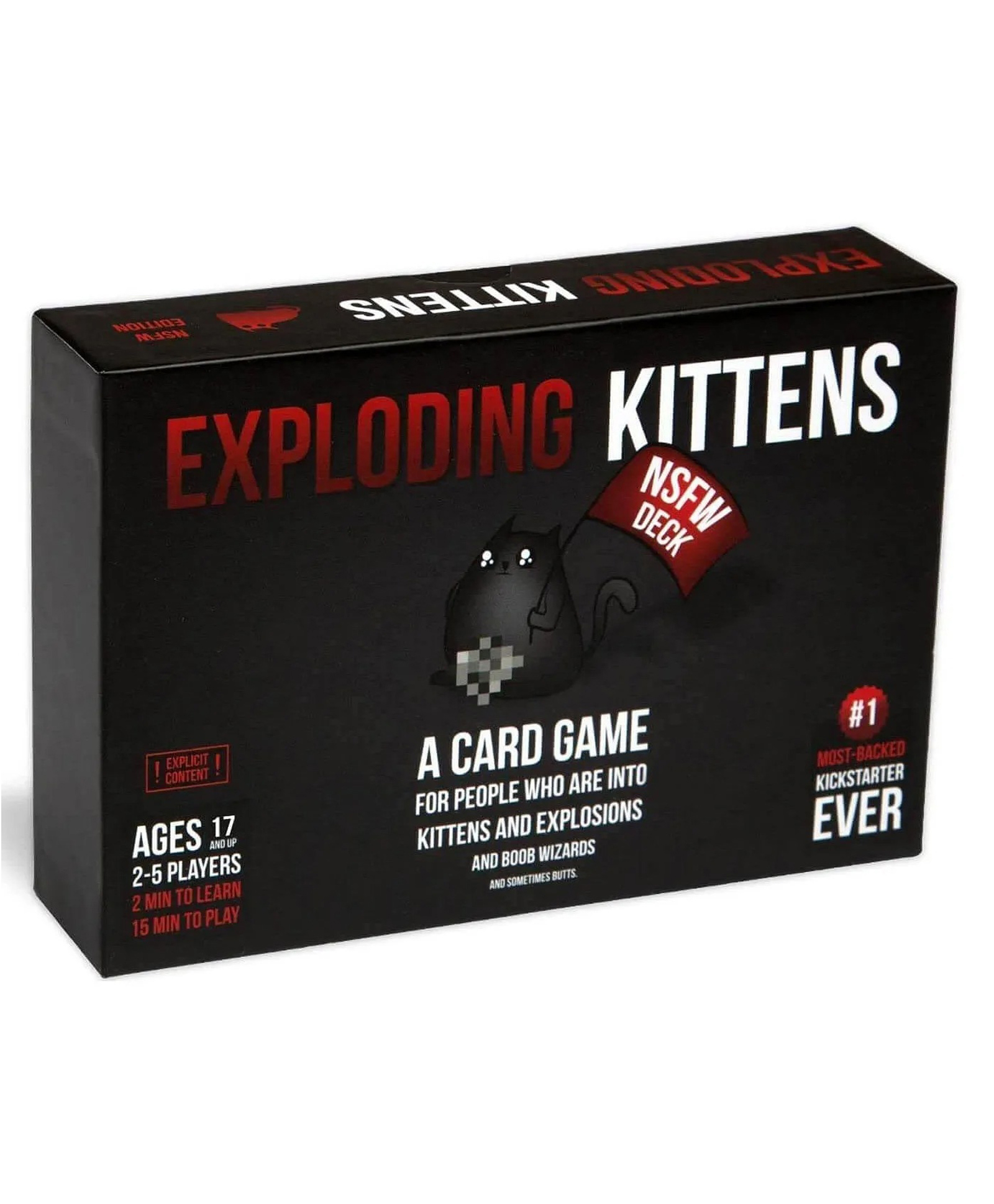 PLUSPOINT Exploding Kittens A Card Game About Kitten and Explosions NSFW Party Game for Adults Fun Game- 56 cards (black)-image-0