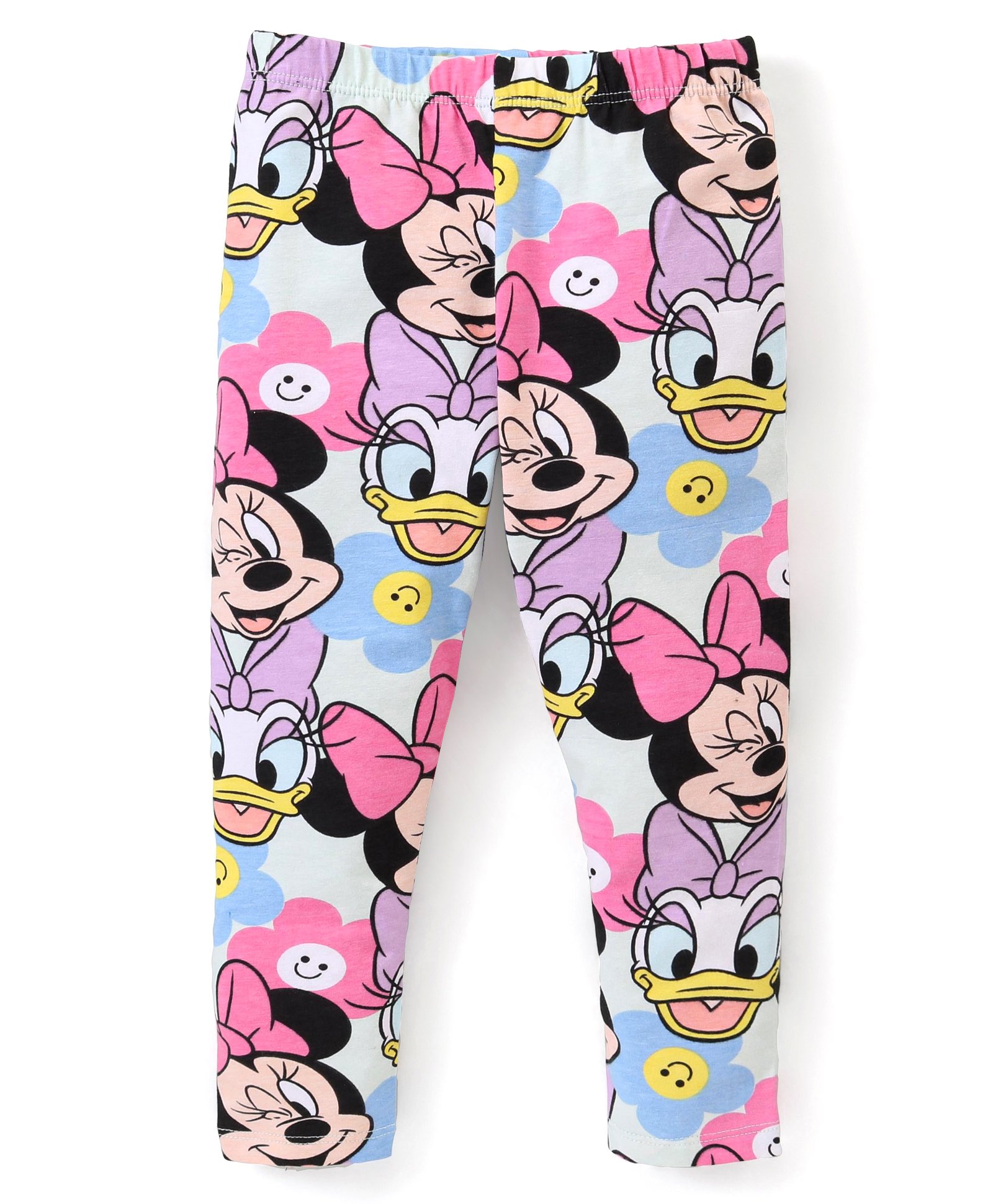 Babyhug Disney Cotton Lycra Full Length Leggings With Minnie Mouse Print - Multicolour-picture-24