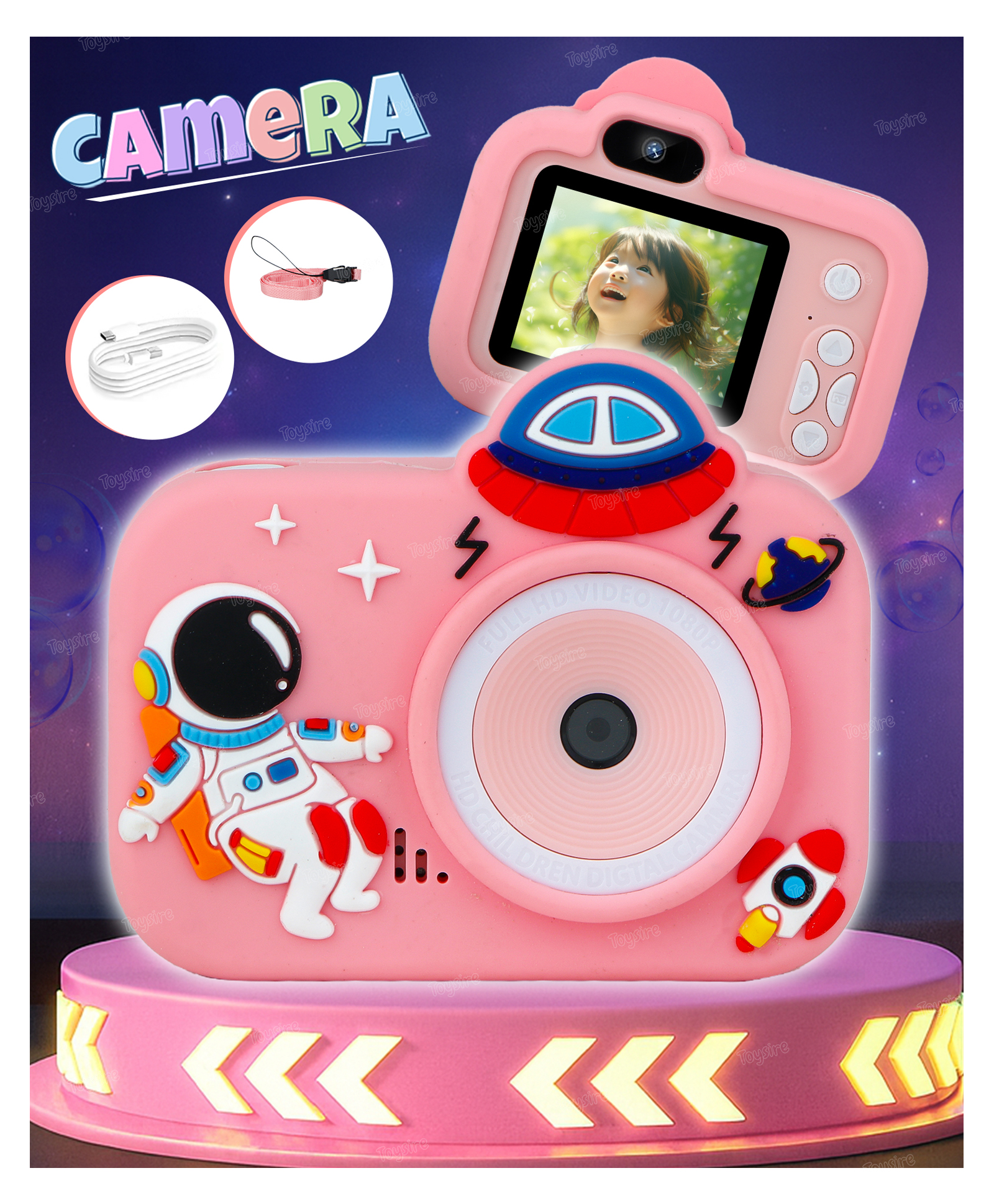 Toysire Digital Photo Camera Mini Video Recorder Camera Portable Action Toy Camera for Kids Perfect Birthday Gift-image-2