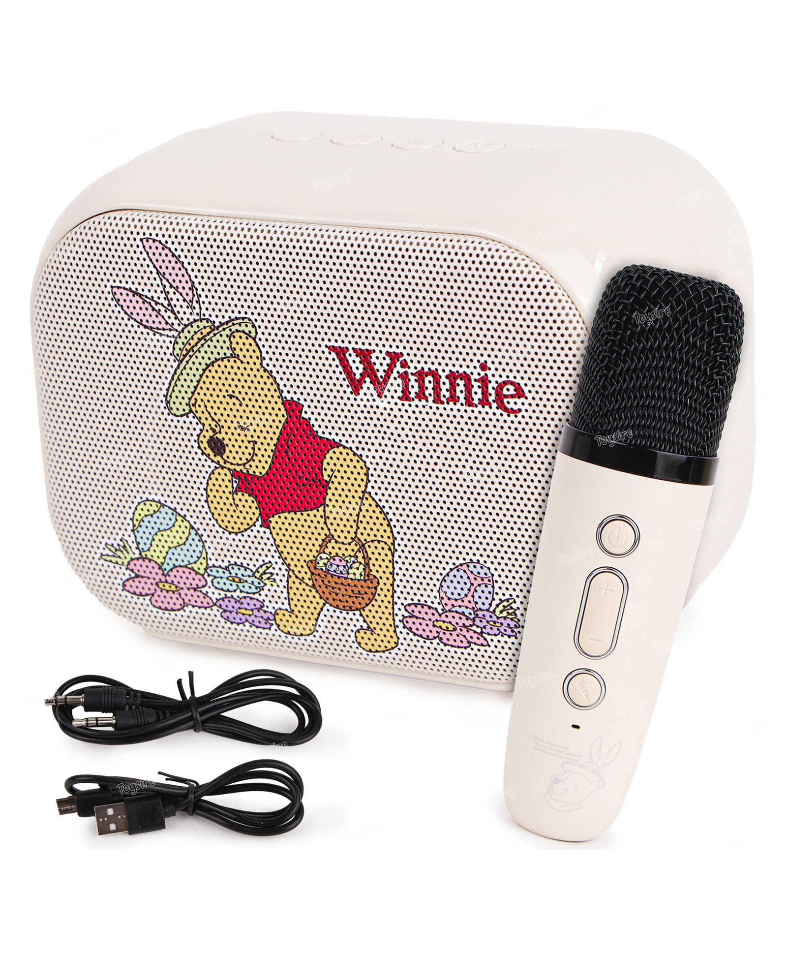 Toysire Speaker Karaoke Machine with Handheld Mics,Learning Toy with Voice Recording, Bluetooth and USB, Birthday Gift-image-4