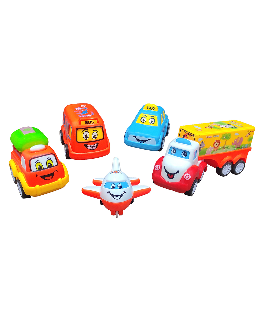 VGRASSP Kids Unbreakable Pull Back Vehicle Push and Go Crawling vehicle for your Child Safe, Interesting and Engaging Friction Toy Set for Toddlers, Set of 5(Random Design)-image-18
