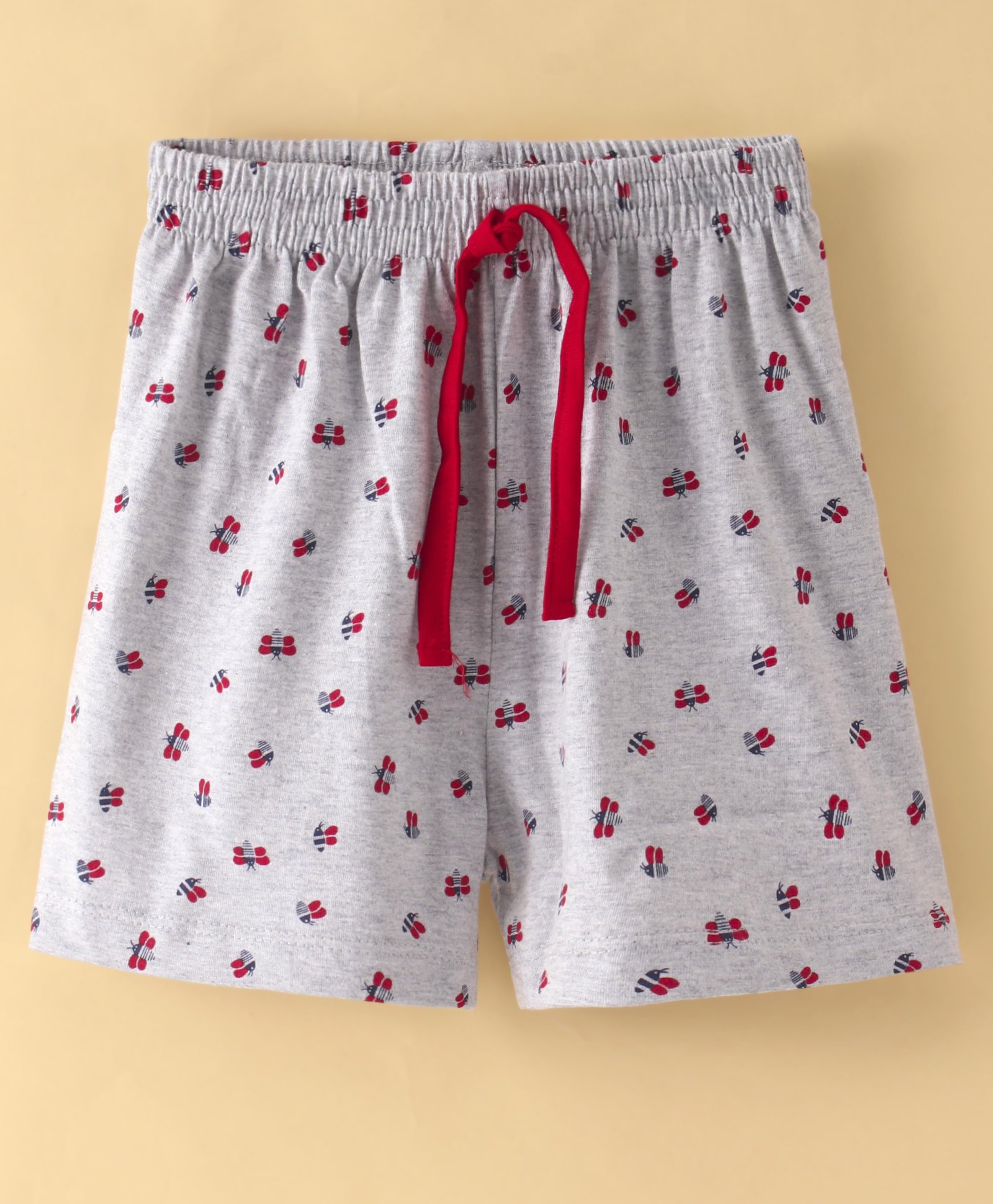 Evimo Single Jersey Knit Above Knee Length Shorts  Floral Print - Grey-picture-24