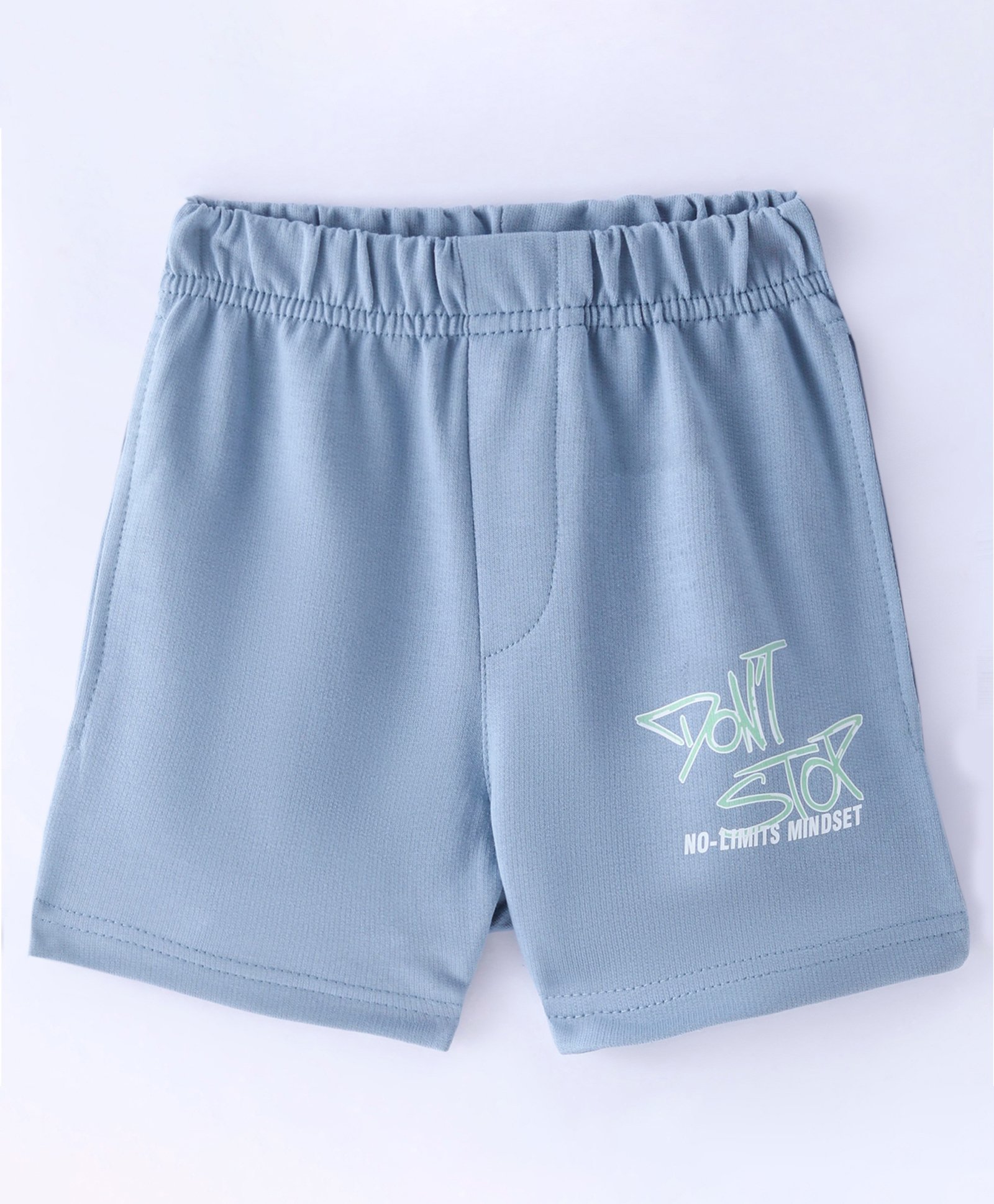 Evimo Single Jersey Above Knee Length Shorts Text Print - Grey-picture-10