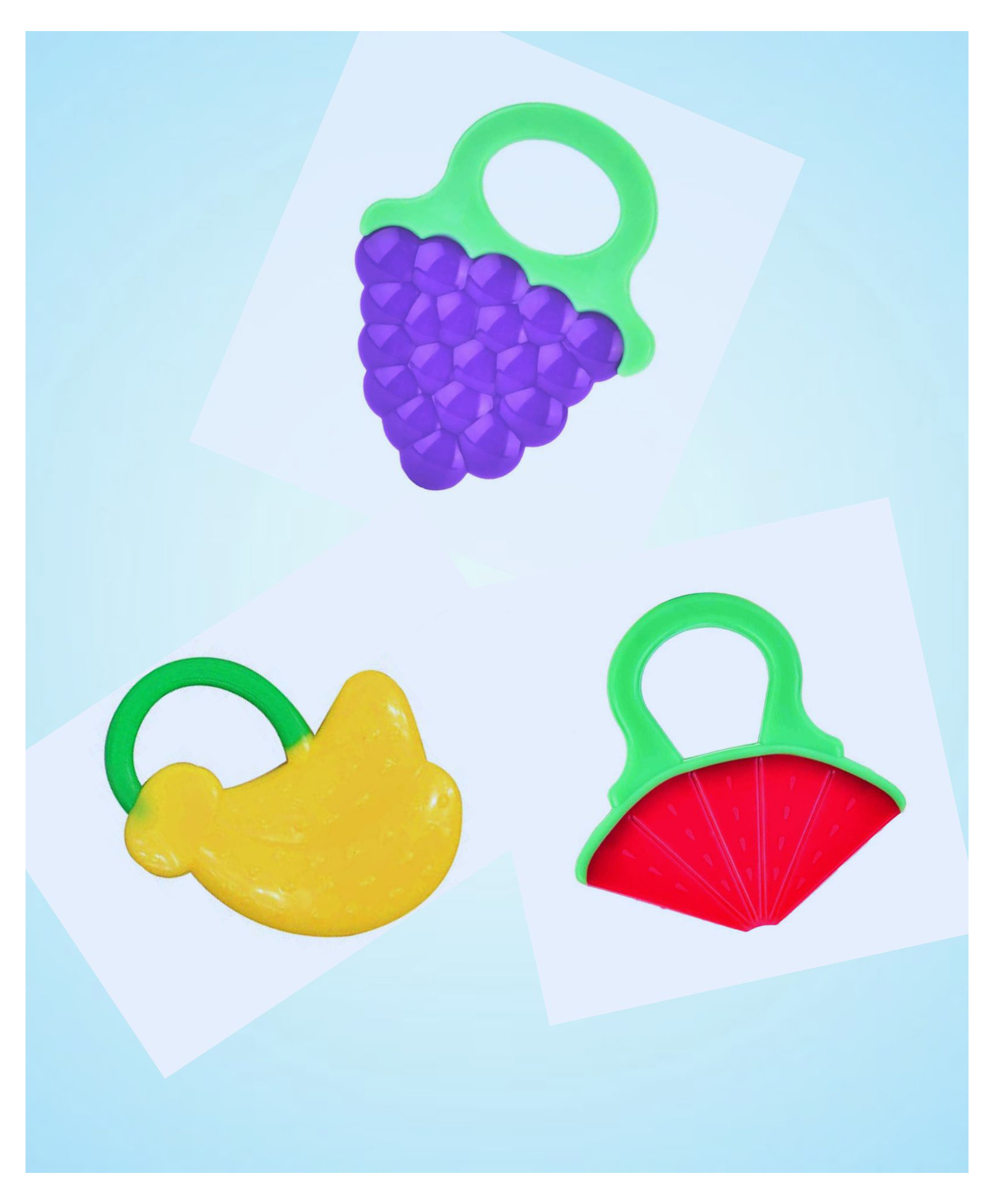 Kritiu Baby Non Toxic BPA Free Teething Toy Combo Pack Of 3 - Multicolor-picture-42