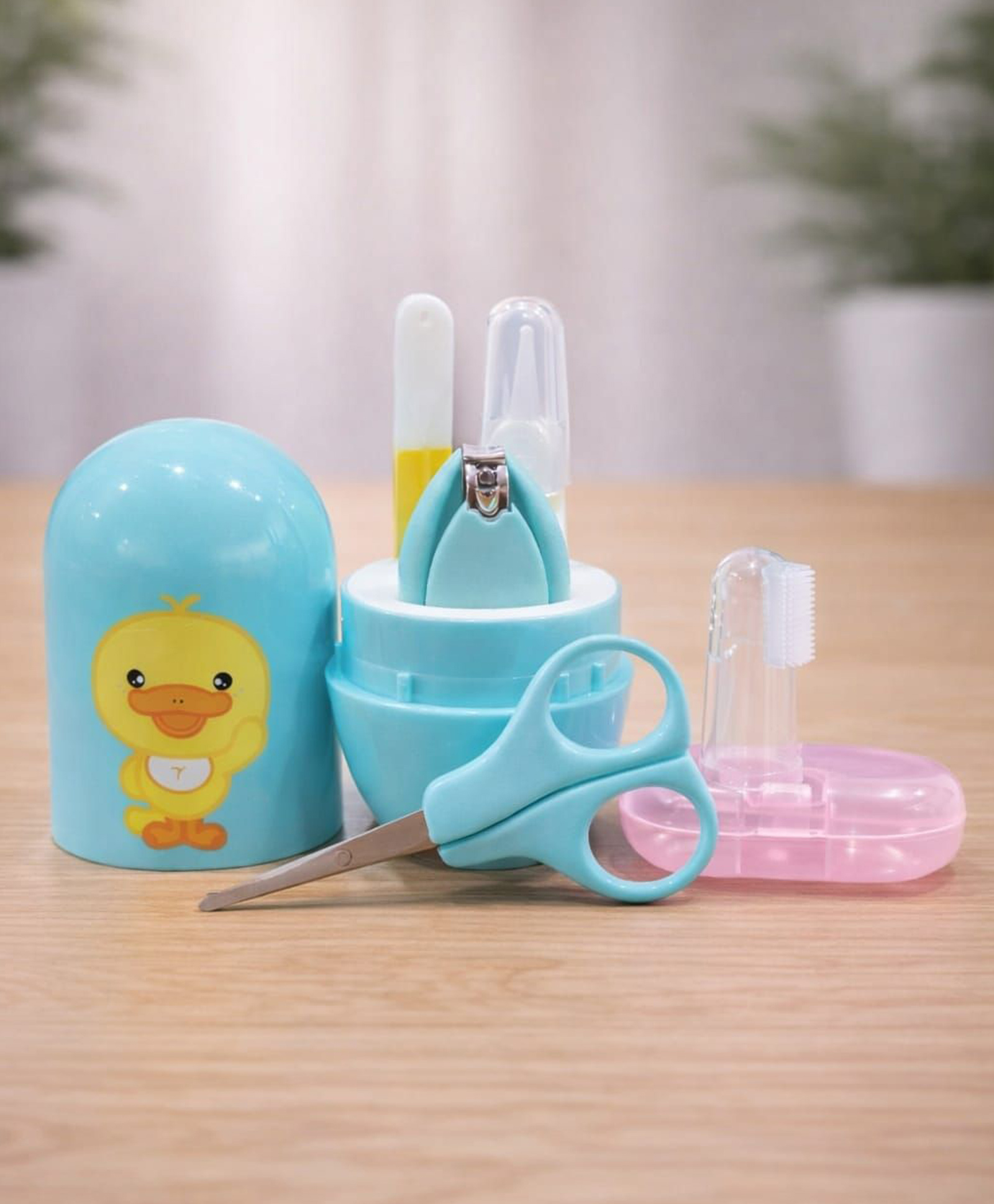 Kritiu Baby 4 in 1 Grooming Manicure & Pedicure Nail Essential Kit with Baby Silicone Soft Bristles Finger Brush for Oral Dental Care - Multicolour-image-40