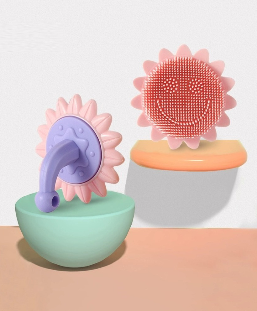 Sunflower Shaped Silicon Bath Brush - Yellow-image-39