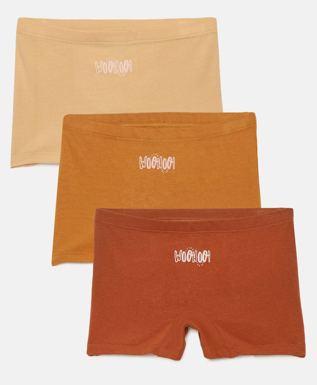Mackly Pack Of 3 Woohoo Text Printed Boxer Panties - Beige Brown & Rust-picture-28