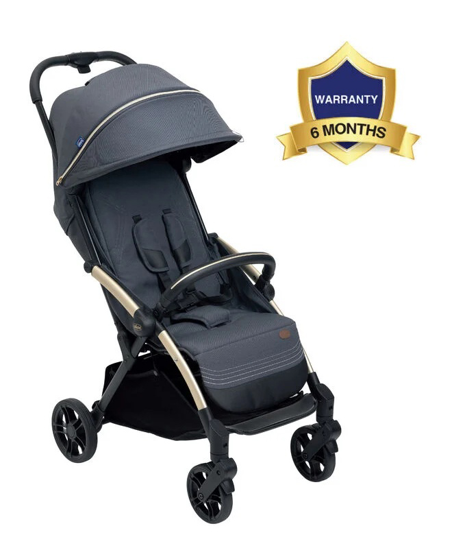 Chicco Goody Xplus 5 Point Safety Harness With Adjustable Canopy Stroller - Dark Shadow