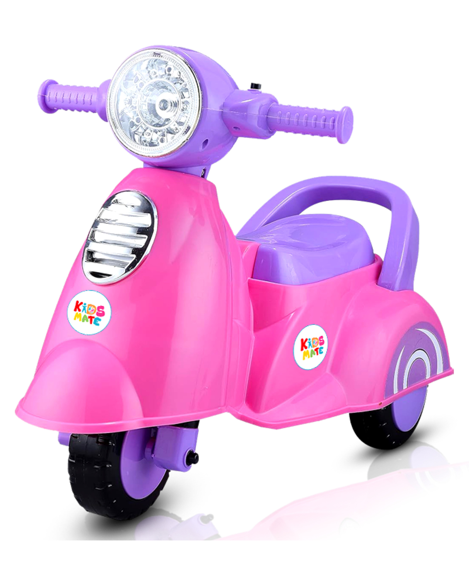 Kidsmate Rhino Push Scooter: A Fun Ride On Experience with Music & Light for Kids | Boys/Girls Age 2-5 Years | Exciting and Safe Outdoor Toy (Pink/Purple)-image-43