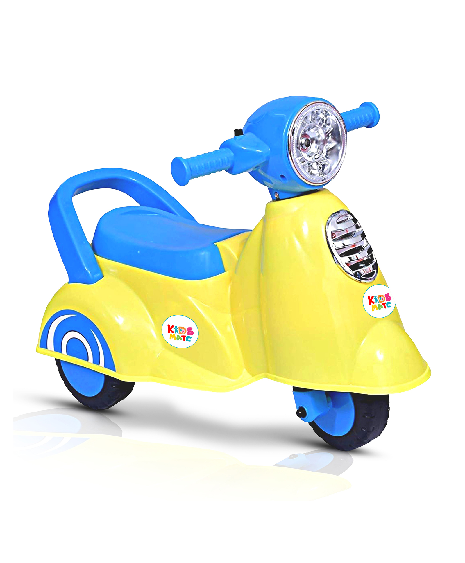 Kidsmate Rhino Push Scooter: A Fun Ride On Experience with Music & Light for Kids | Boys/Girls Age 2-5 Years | Exciting and Safe Outdoor Toy (Yellow/Blue)-image-42