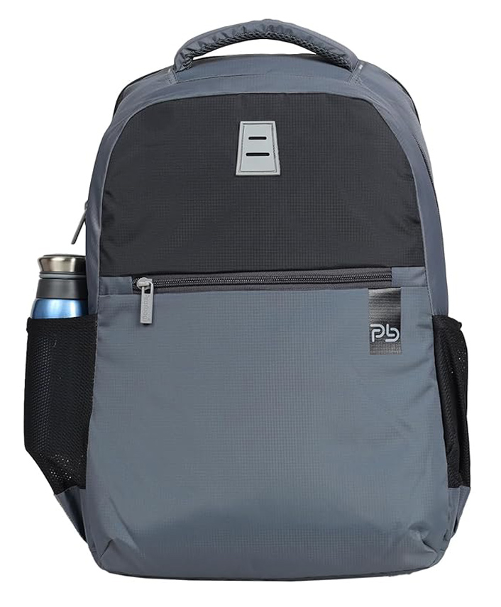 PB Pearl Bags 18 Inch Height Medium Space Water Resistant Laptop Backpack 30 L Laptop Backpack For School Boys & Girls -Grey-image-5