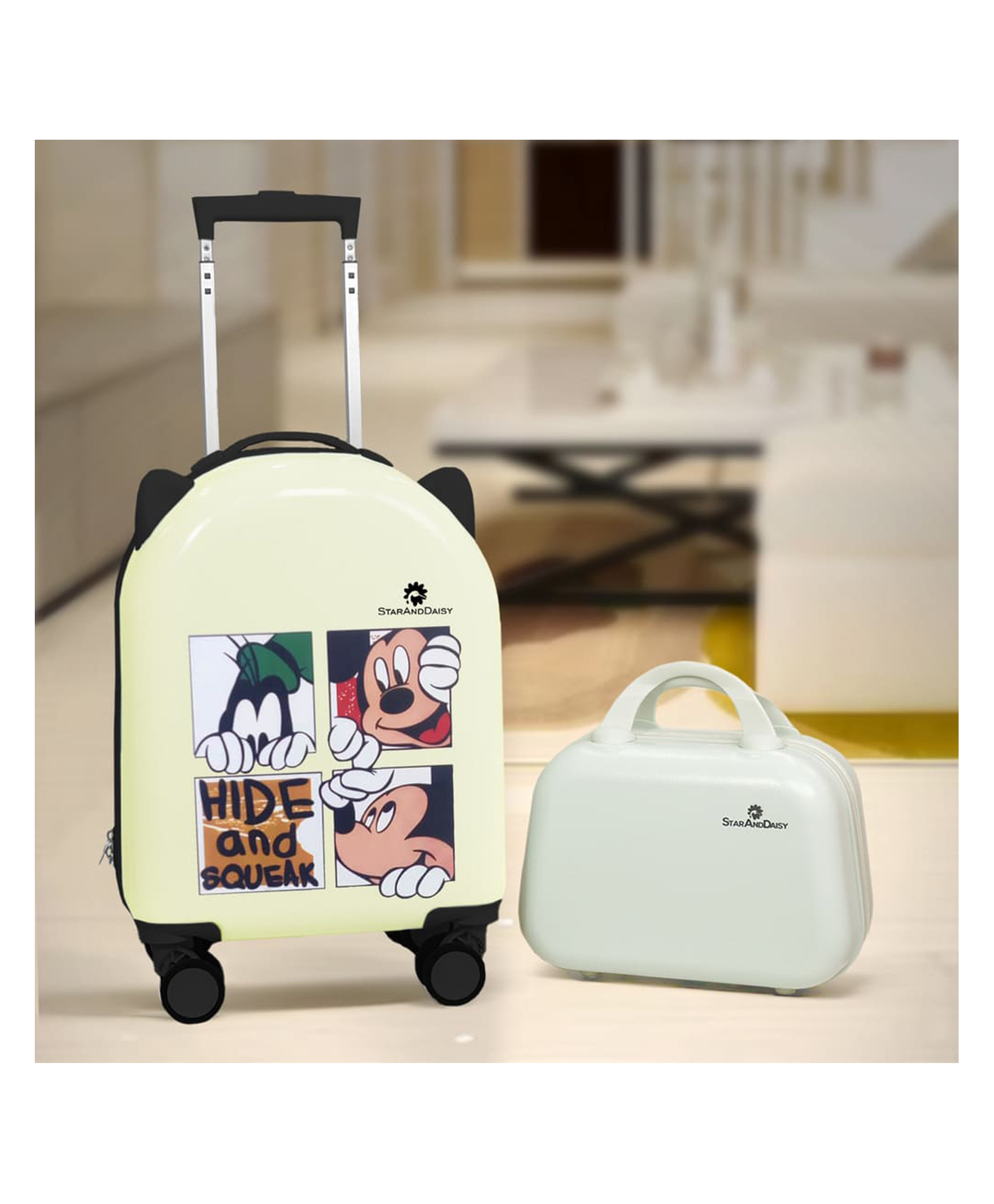 StarAndDaisy  Travel Suitcase with wheel, smooth zipper, telescopic trolley style combo with mini hand suitcase - White