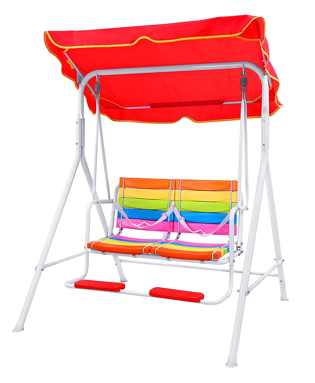 Lattice Double Comfy Two-Seater Swing with Canopy Roof for Kids (3-10 Years)-image-8