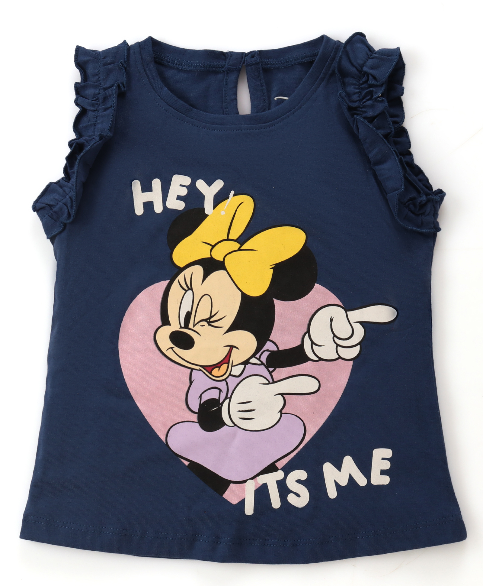 Babyhug Disney Cotton Sleeveless Top With Frills Detailing & Minnie Mouse Graphics - Navy Blue-picture-25