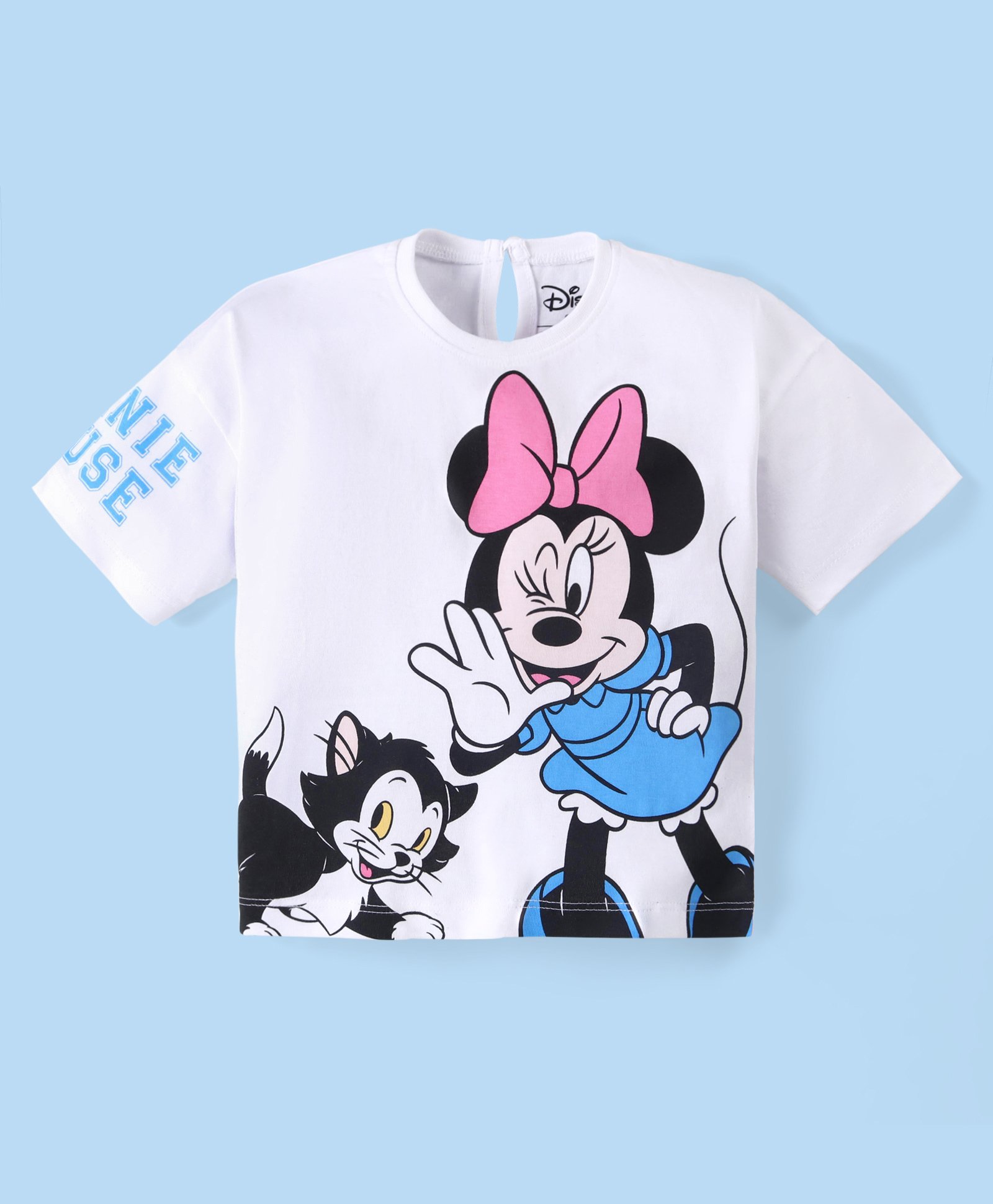 Babyhug Disney Cotton Knit  Drop Shoulders Half Sleeves T-Shirt with Minnie Mouse Family Graphics - White-picture-10