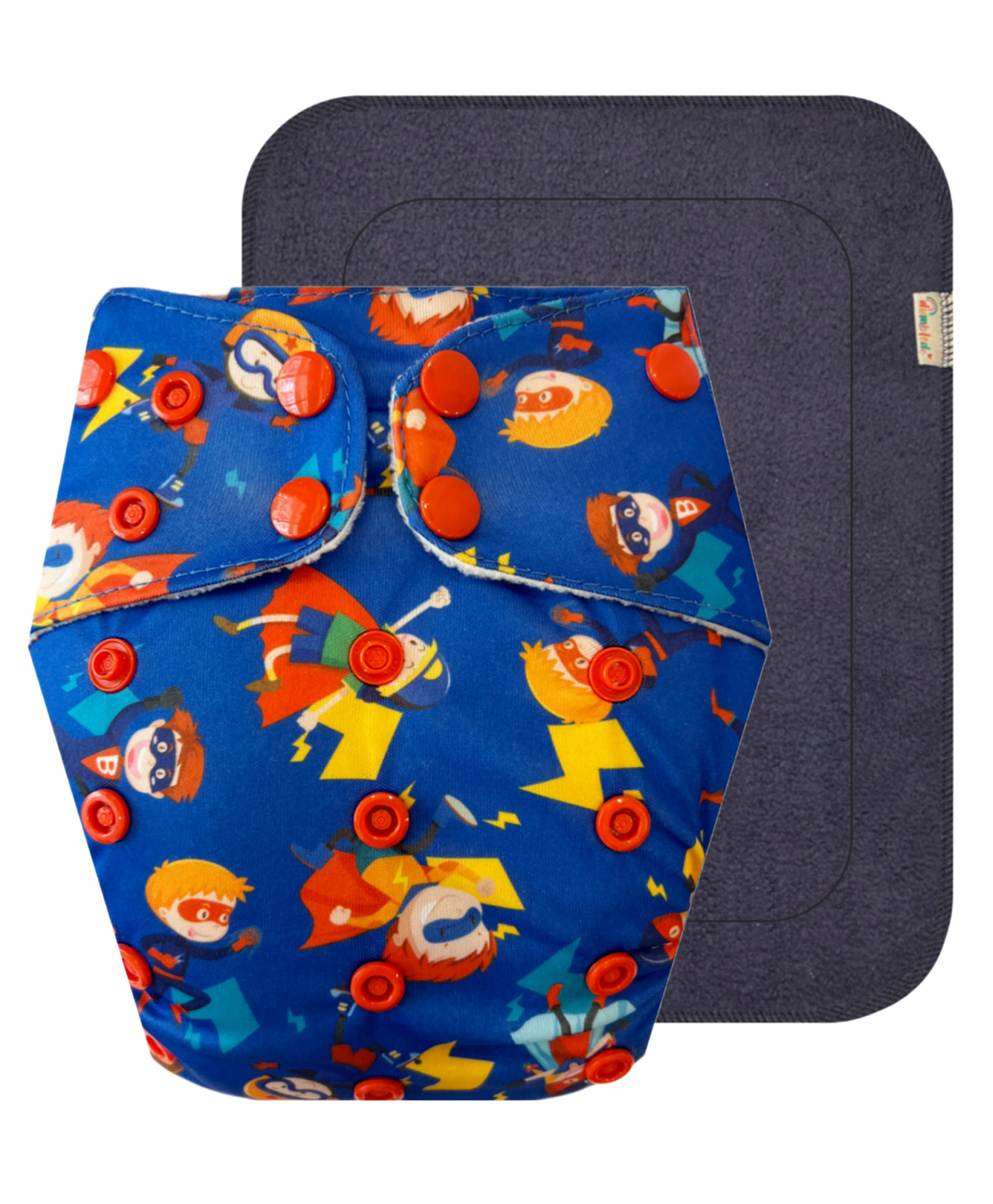 Dumbledo Premium BlueHero Free Size Leak proof Washable Unisex Reusable Cloth Diaper With 6-layer Black Insert Pack of 1 - Blue-picture-17