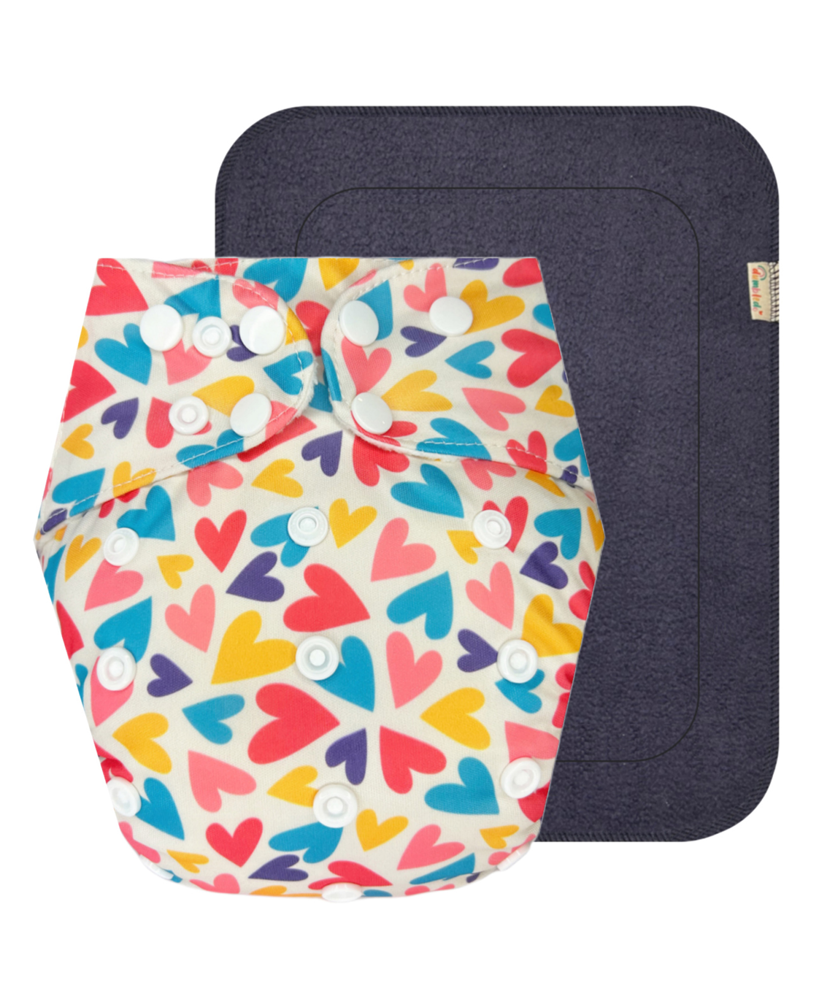 Dumbledo Premium WhiteHeart Free Size Leak proof Washable Unisex Reusable Cloth Diaper With 6-layer Black Insert Pack of 1 - Cream-picture-13