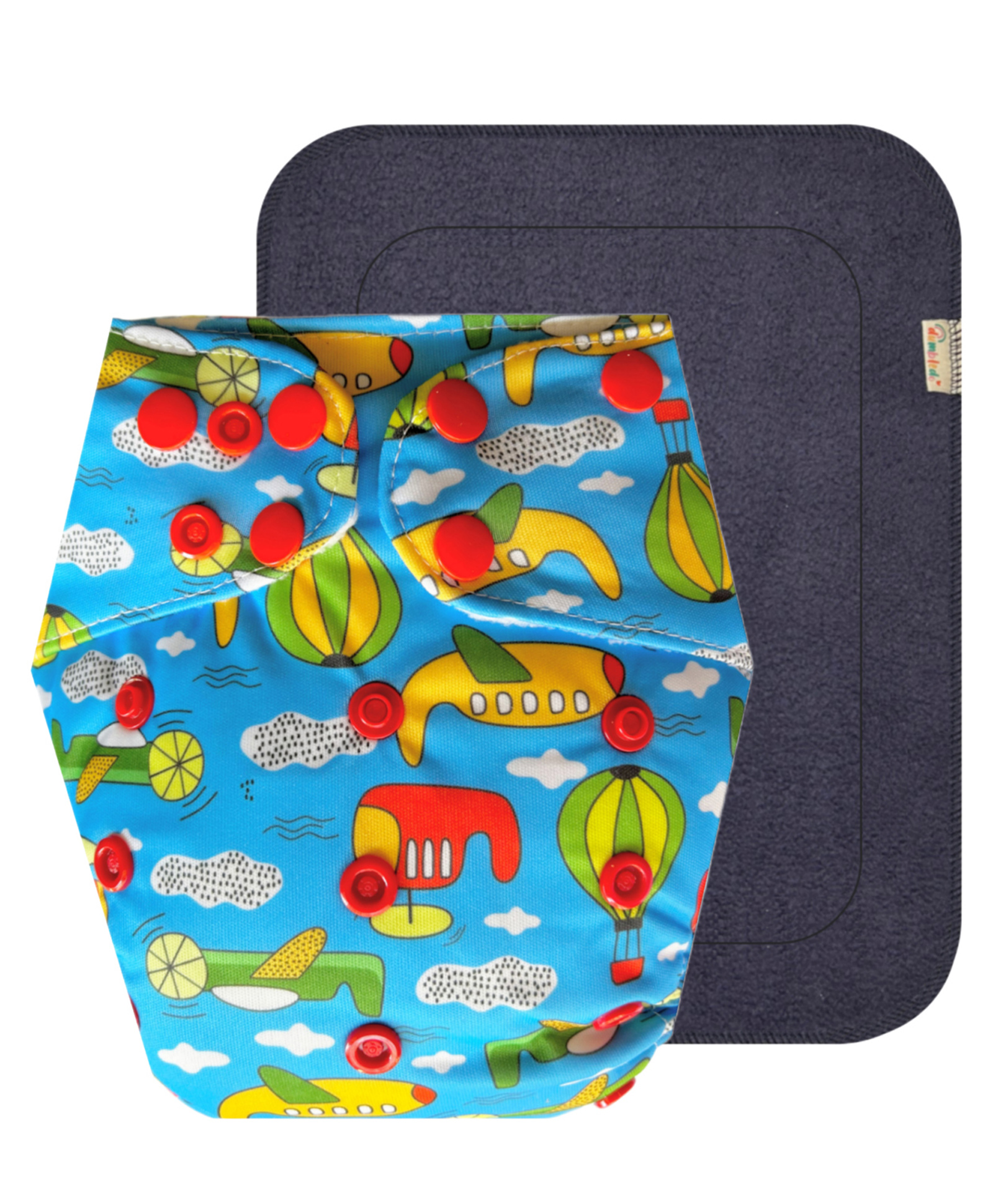 Dumbledo BlueShip Free Size Leak proof Washable Unisex Reusable Cloth Diaper With Black Pad - Blue-picture-16