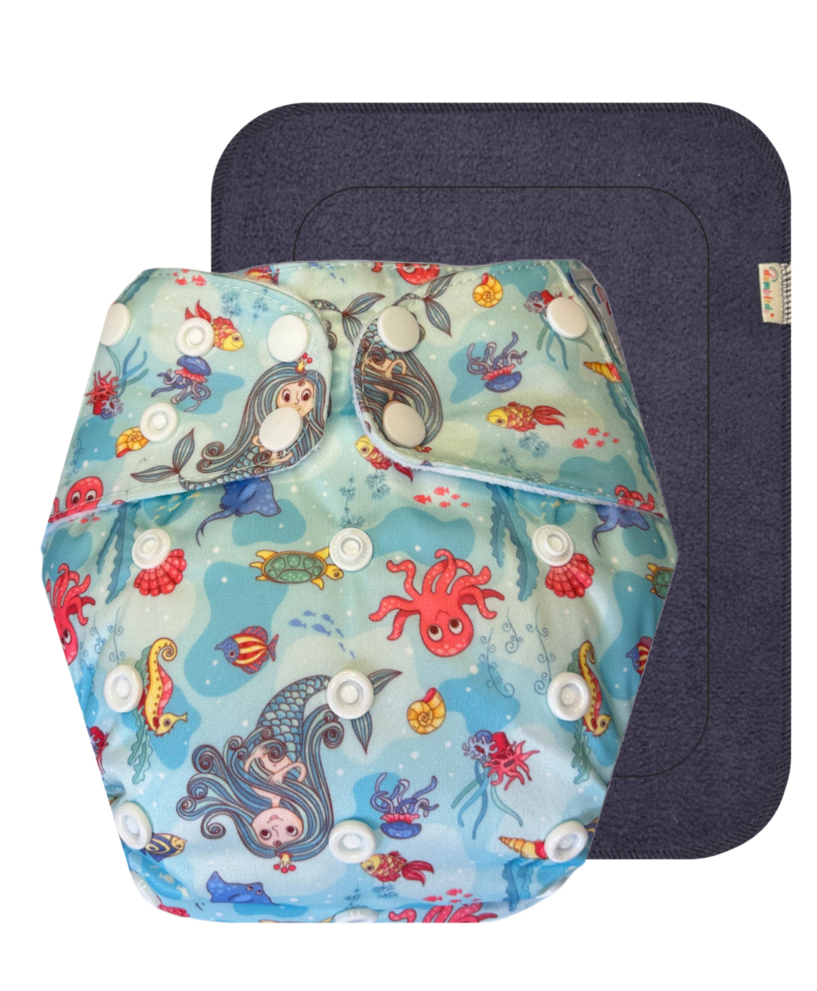 Dumbledo BlueShip Free Size Leak proof Washable Unisex Reusable Cloth Diaper With Black Pad - Blue-picture-22